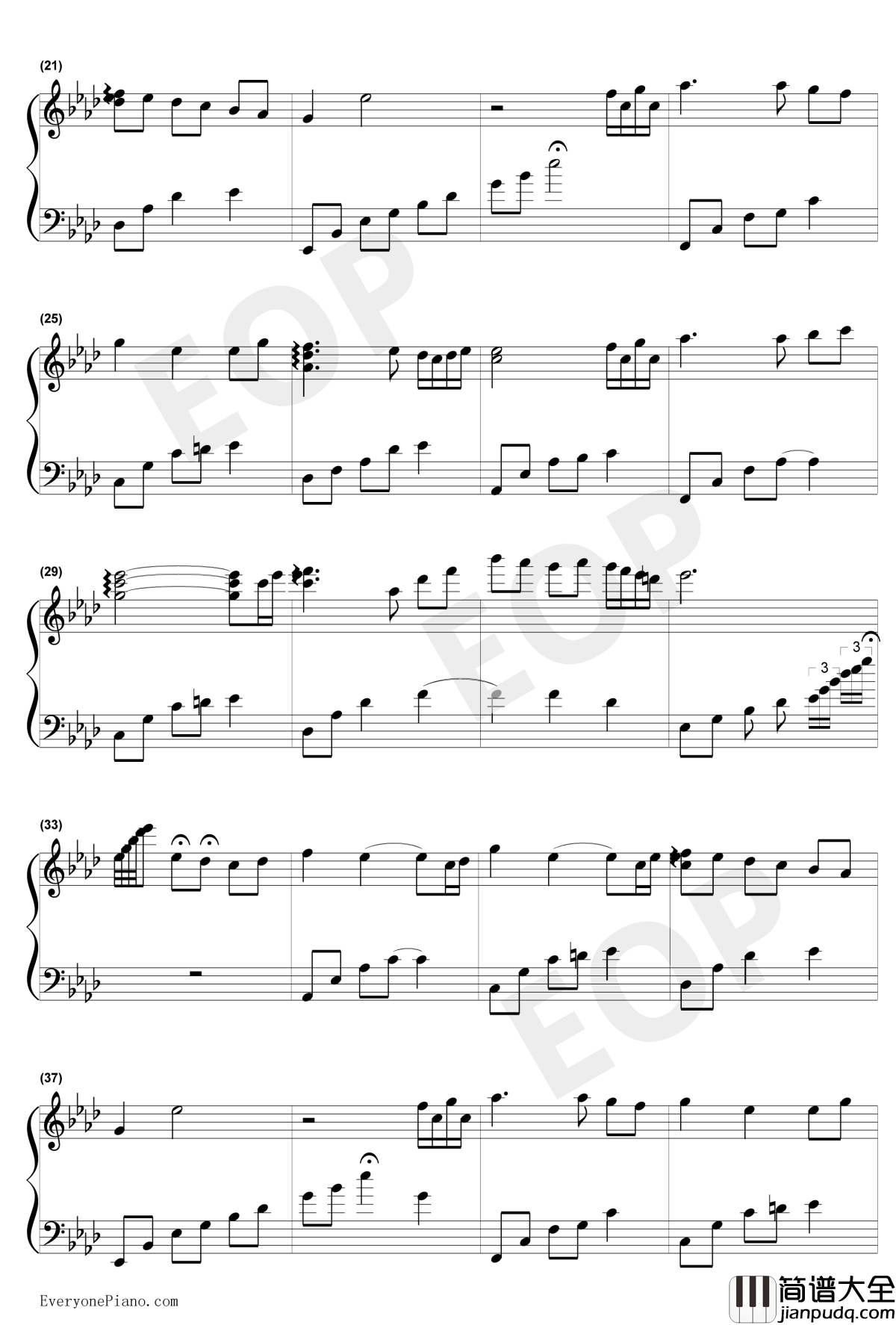 复苏钢琴谱_The_Daydream白日梦_Again_A_Melody_Tree