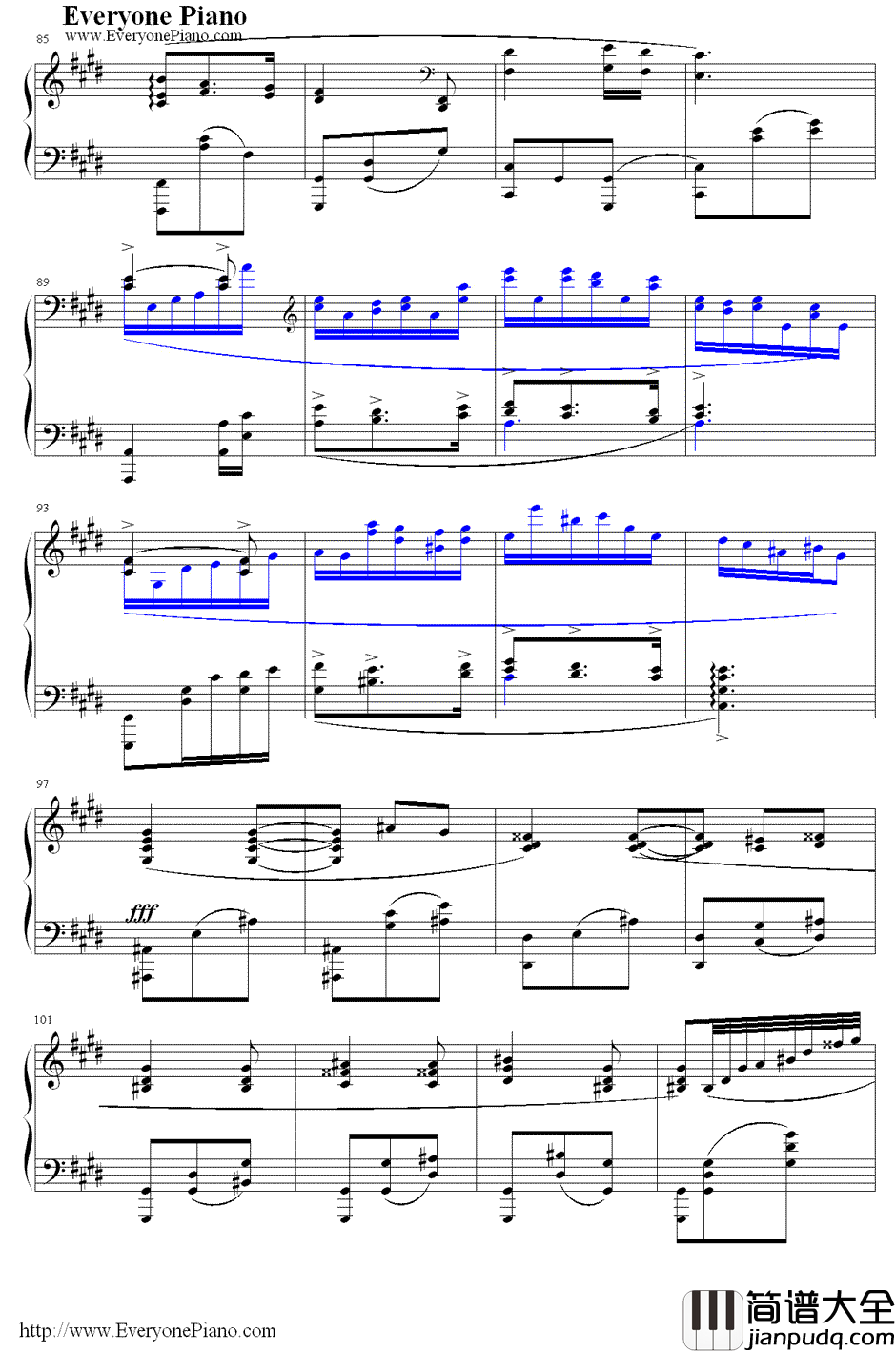 满天钢琴谱_Kalafina_Fate/Zero第19集片尾曲