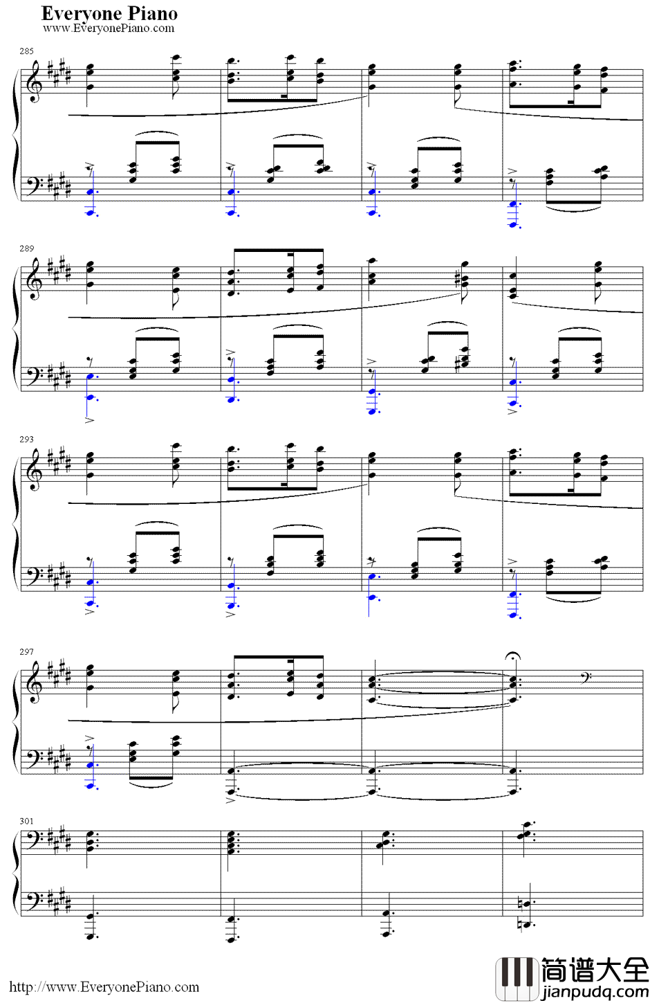 满天钢琴谱_Kalafina_Fate/Zero第19集片尾曲