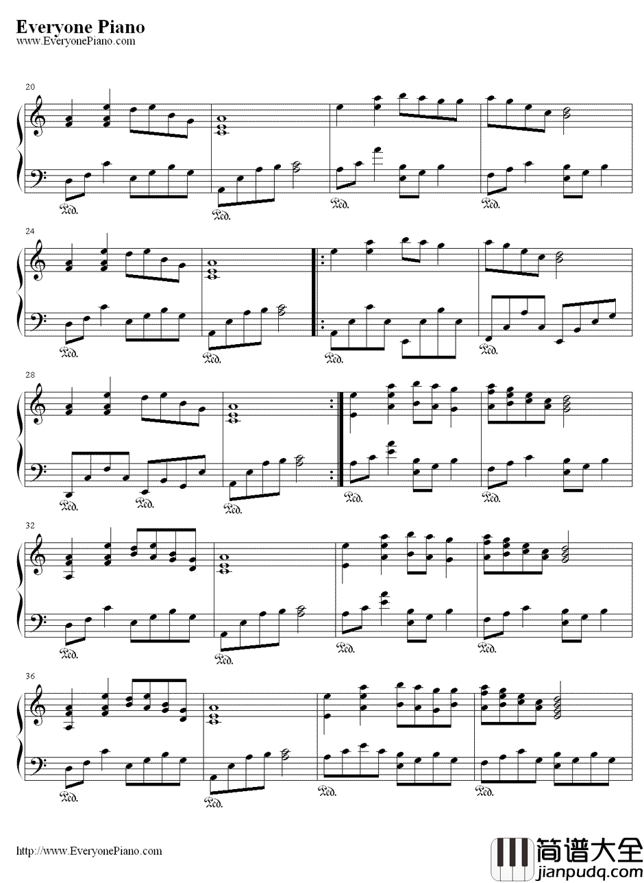 伤声钢琴谱_许嵩