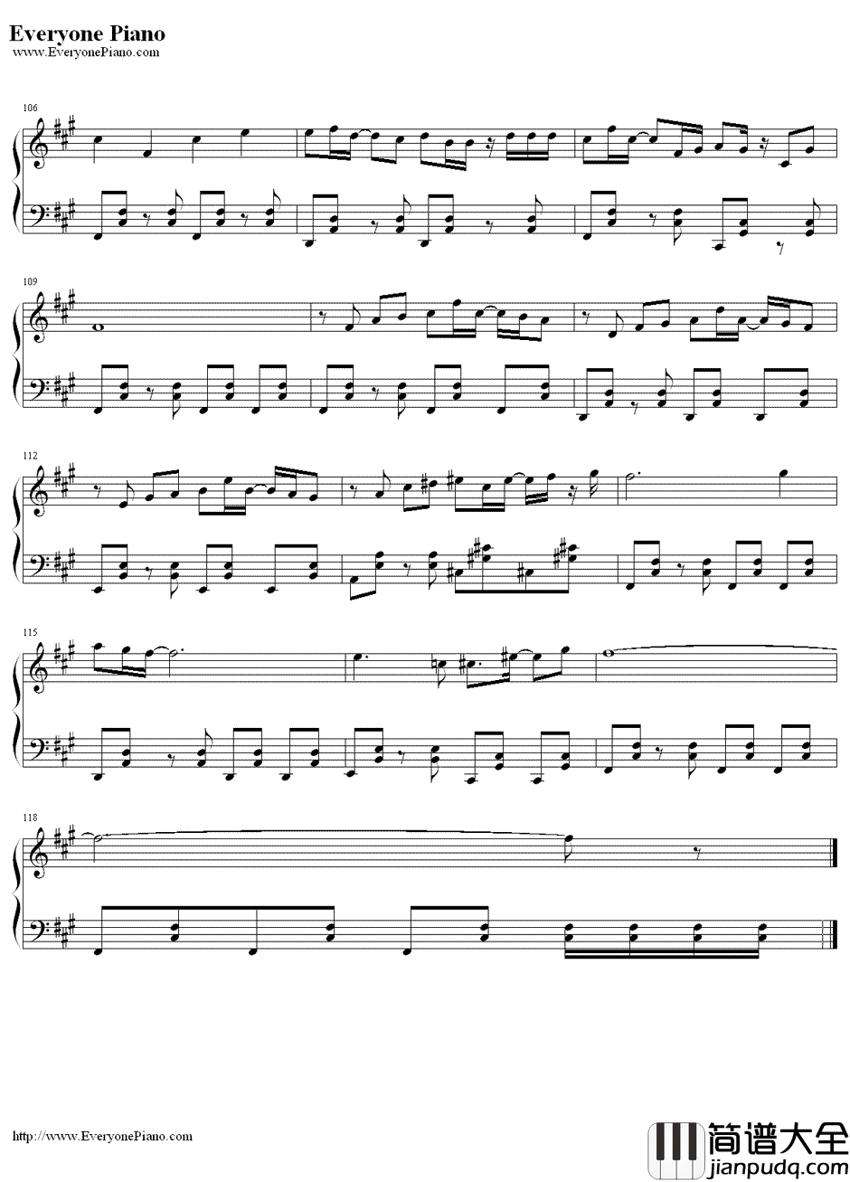 火葬曲钢琴谱_初音未来初音ミク