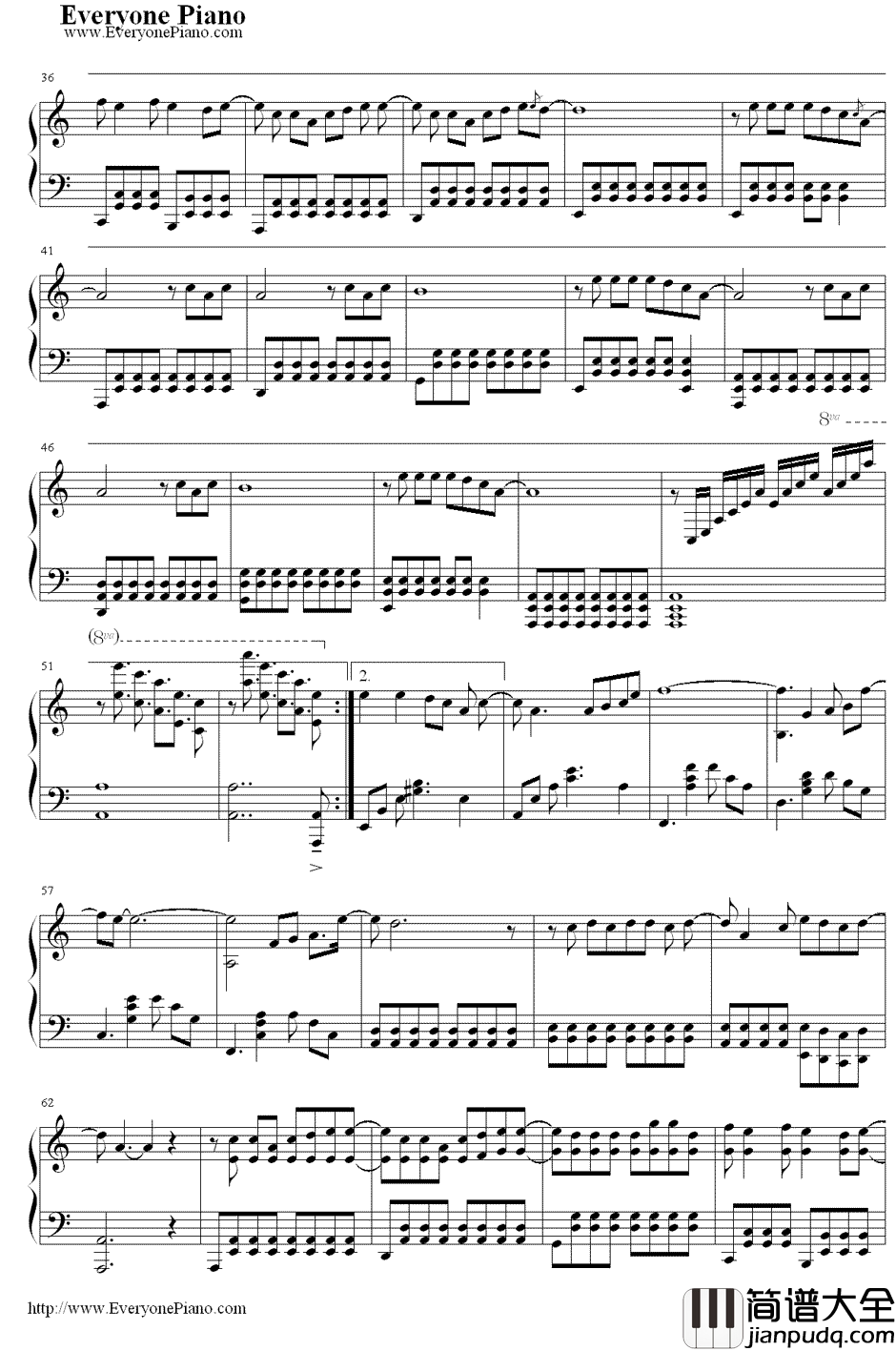 黑暗骑士钢琴谱_林俊杰