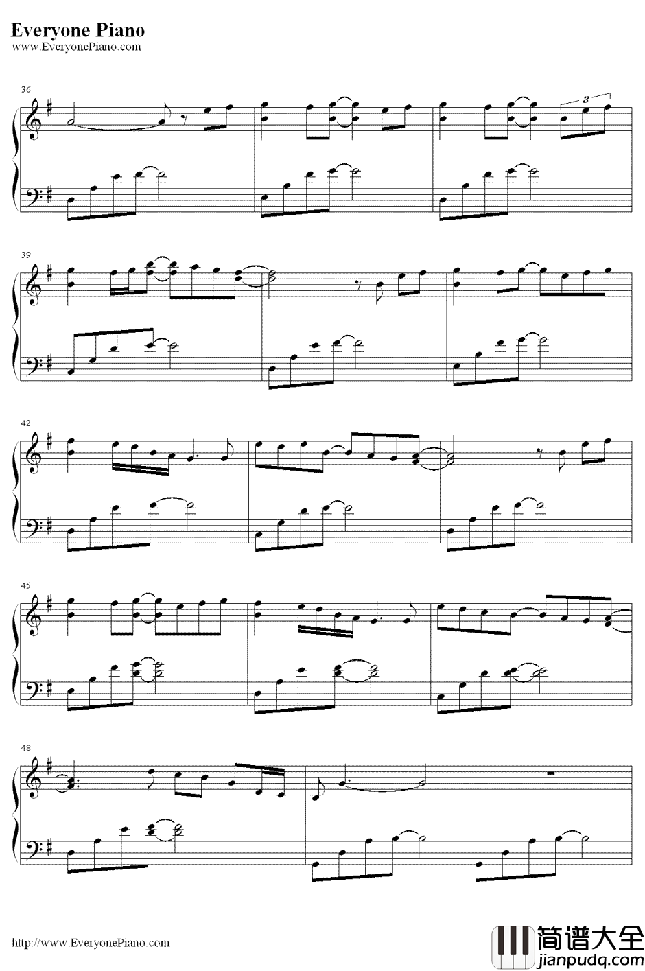 Going_Home钢琴谱_Kenny_G萨克斯经典名曲改编