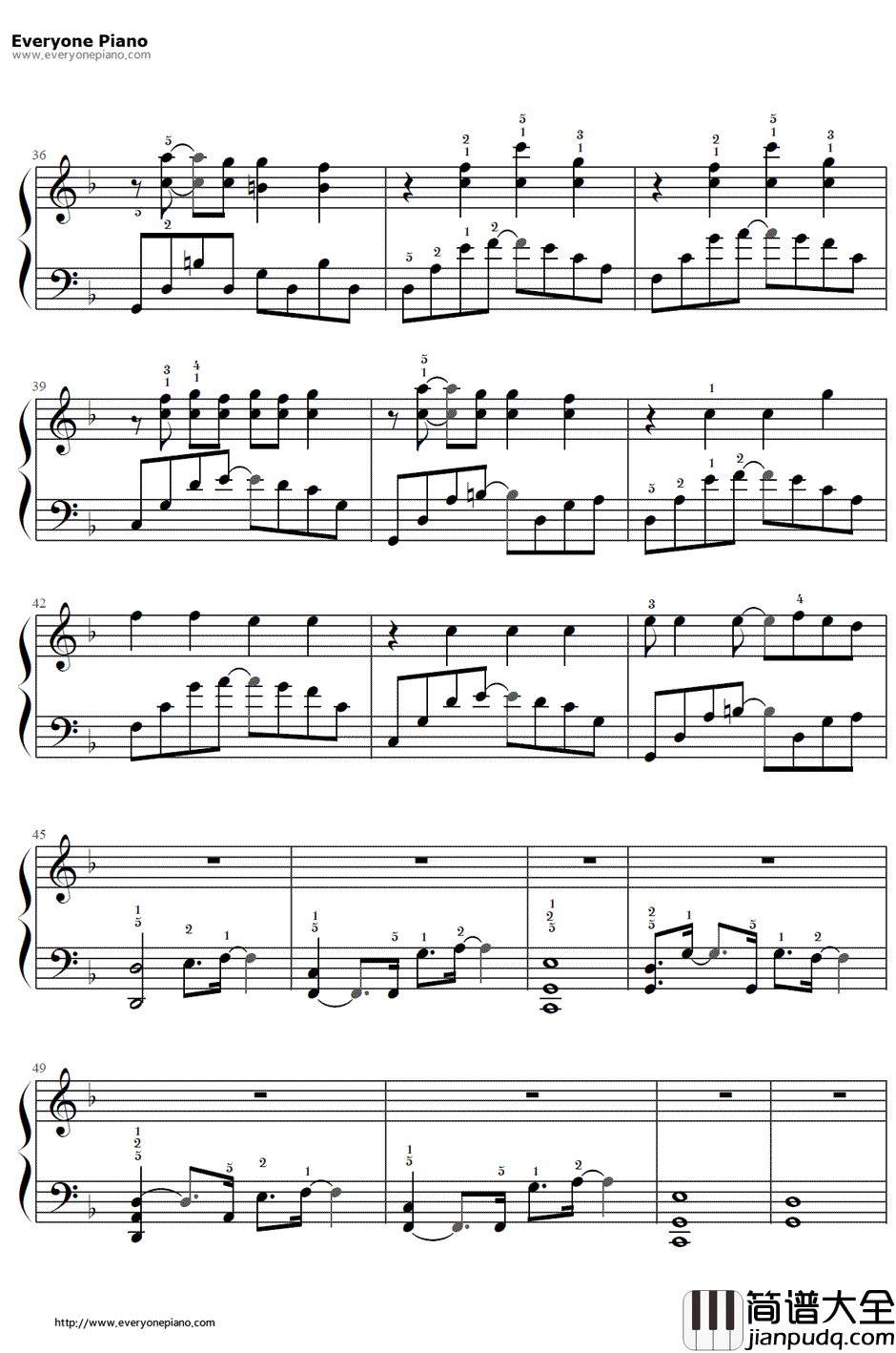 How_You_Remind_Me钢琴谱_Avril_Lavigne__海贼王剧场版：Z_主题曲