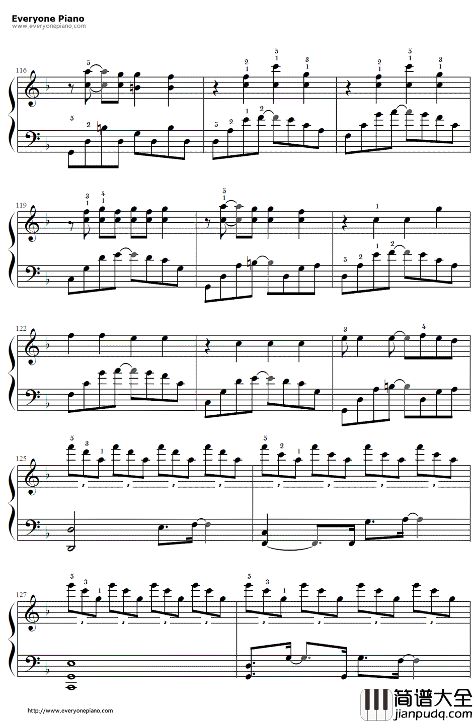 How_You_Remind_Me钢琴谱_Avril_Lavigne__海贼王剧场版：Z_主题曲