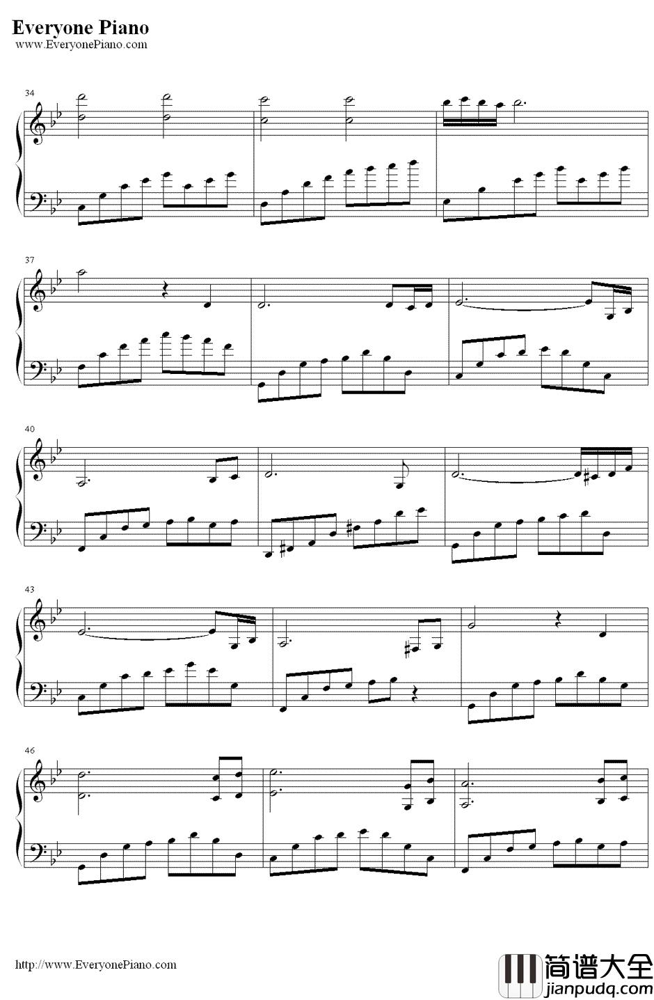 治愈系钢琴谱_一叶金秋