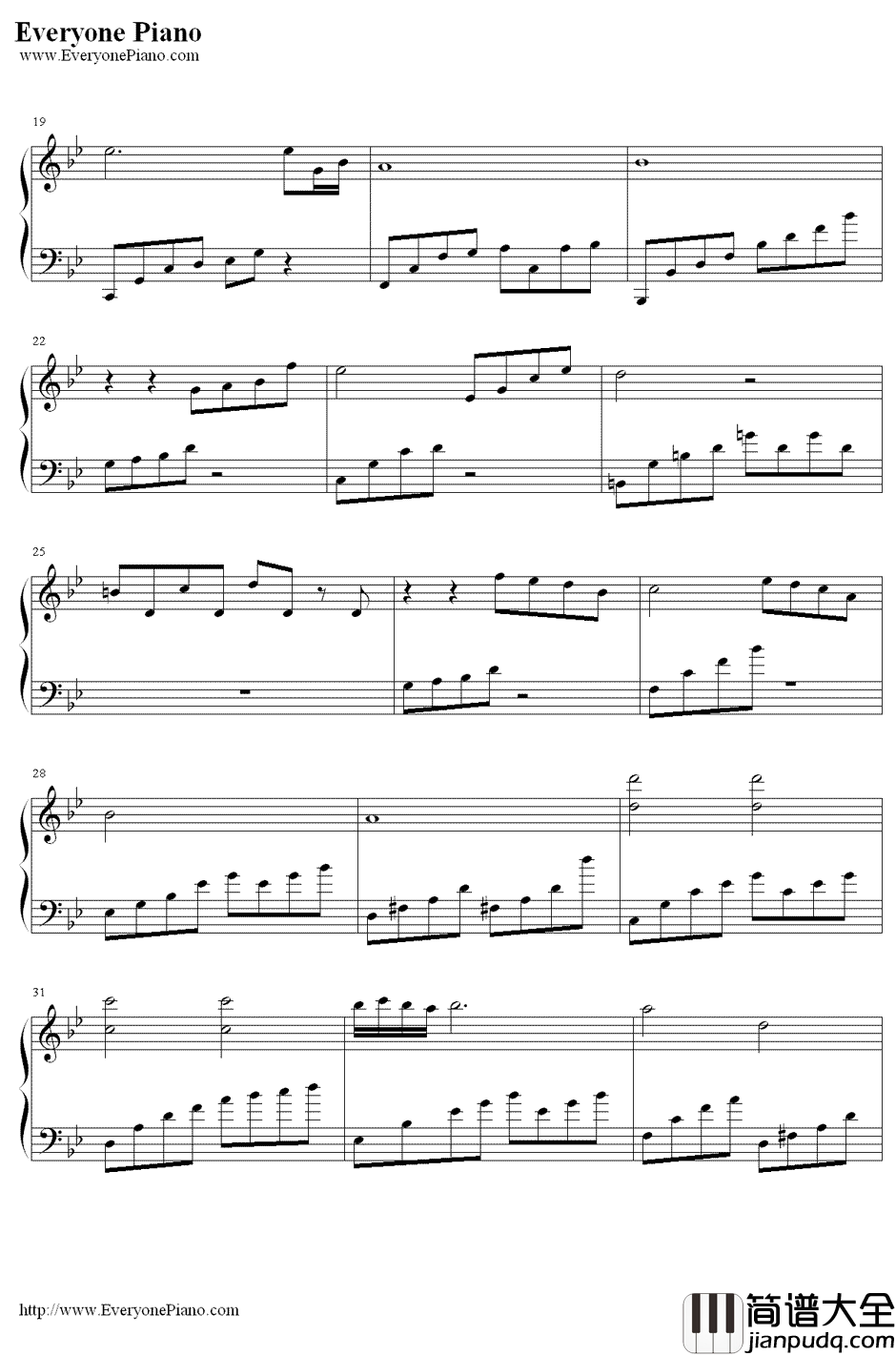 治愈系钢琴谱_一叶金秋