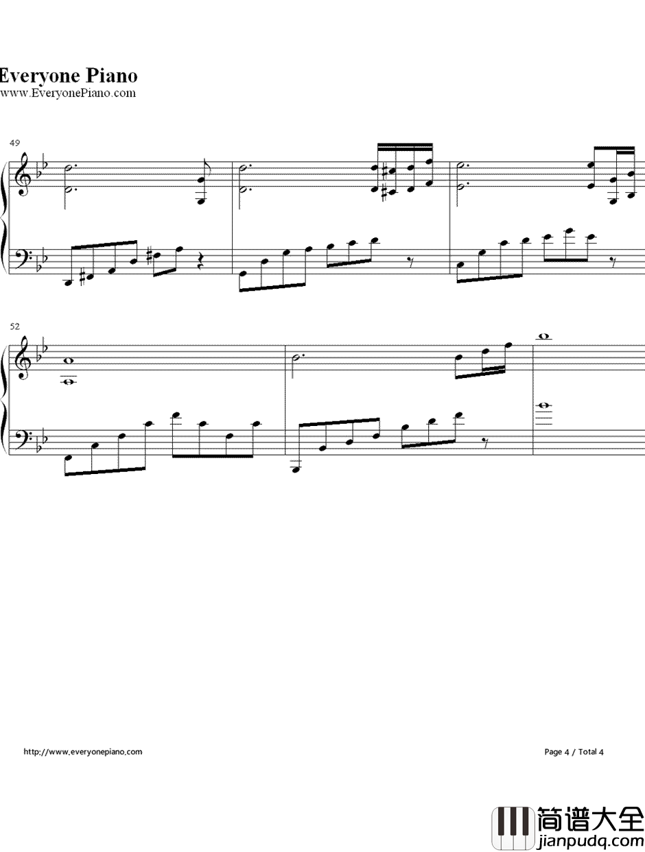 治愈系钢琴谱_一叶金秋