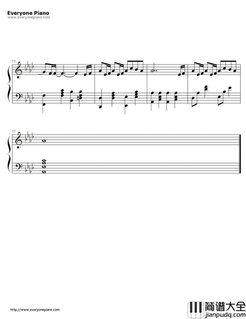 ただいま钢琴谱_一青窈__爱之歌!_主题曲