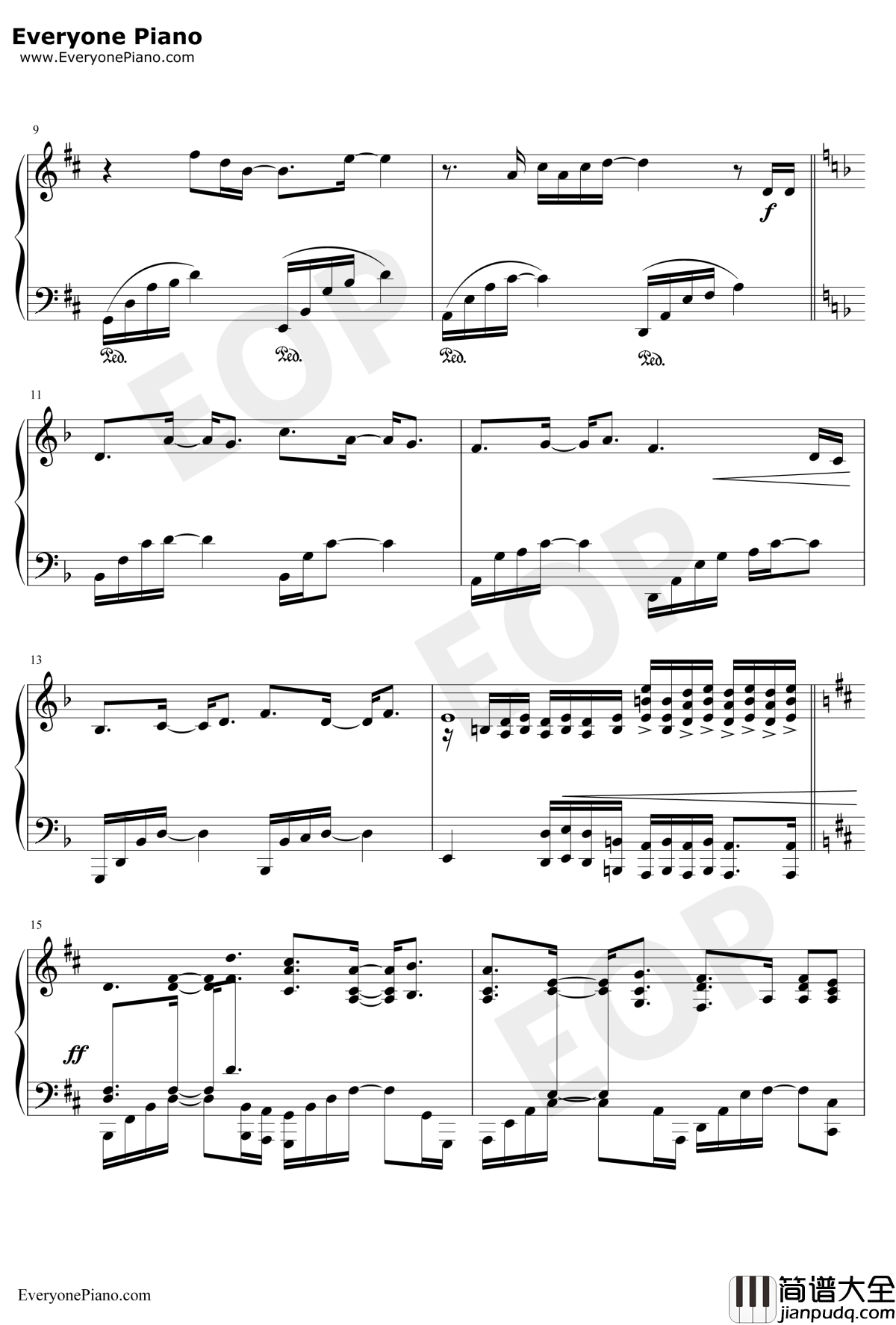 Lydia钢琴谱_飞儿乐团F.I.R_斗鱼