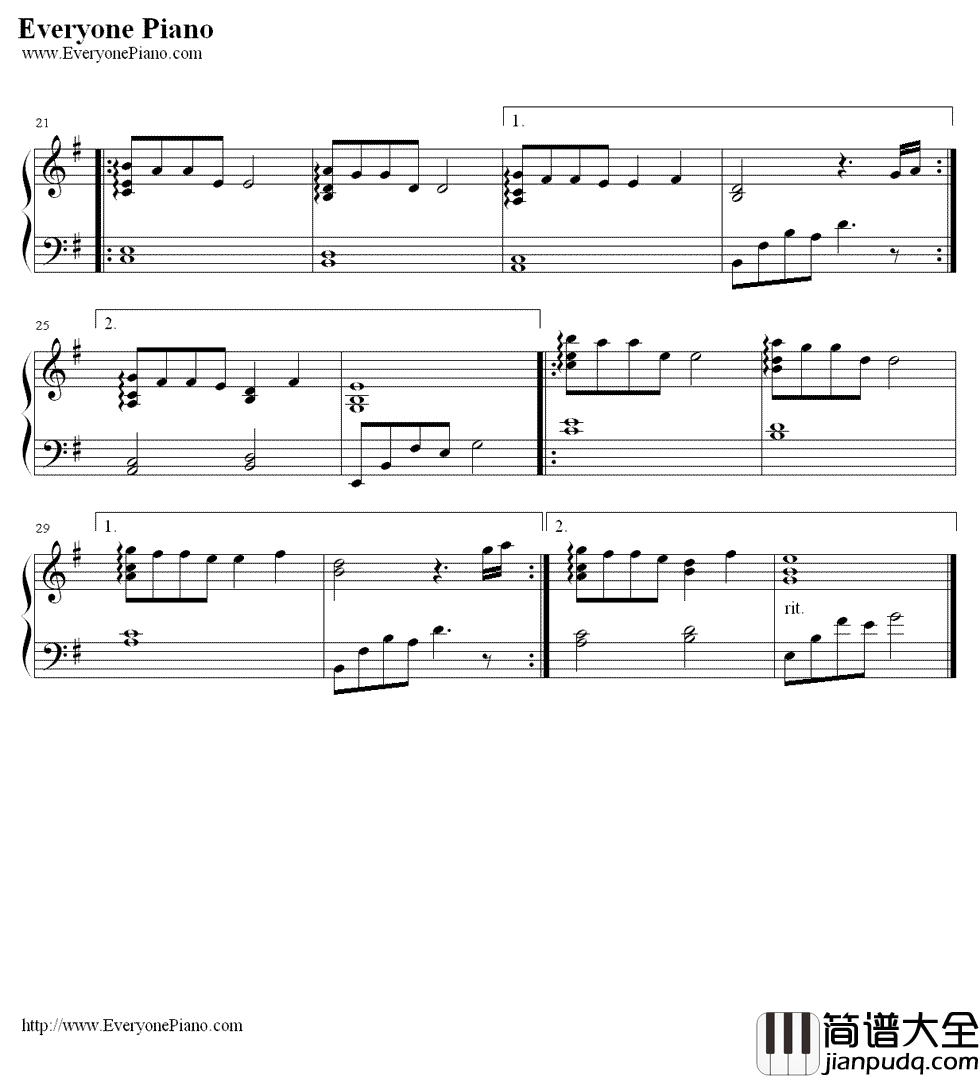 ひとりにしないで钢琴谱_AICASTA_天降之物