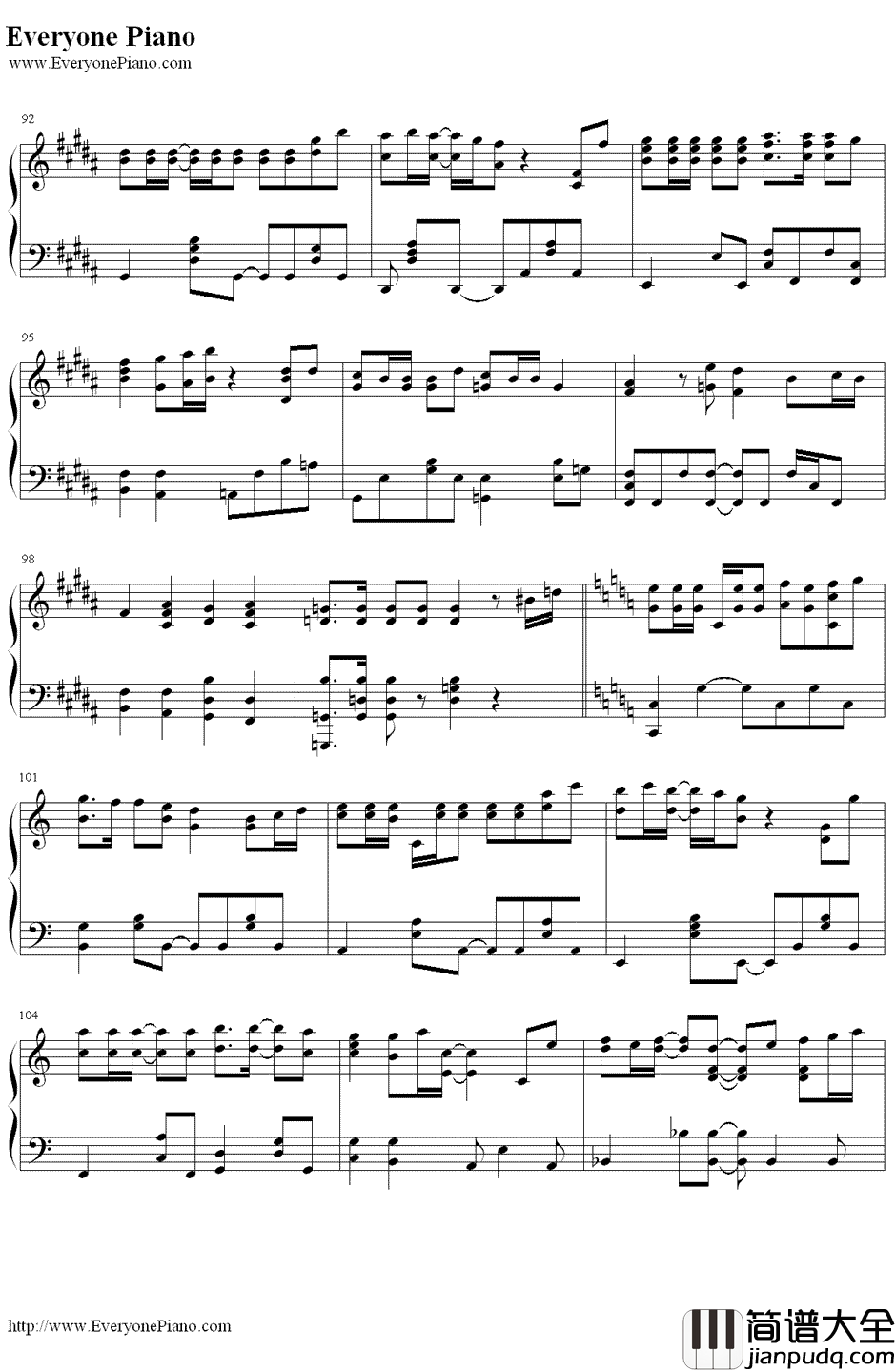 樱花花瓣（桜の花びらたち）钢琴谱_AKB48