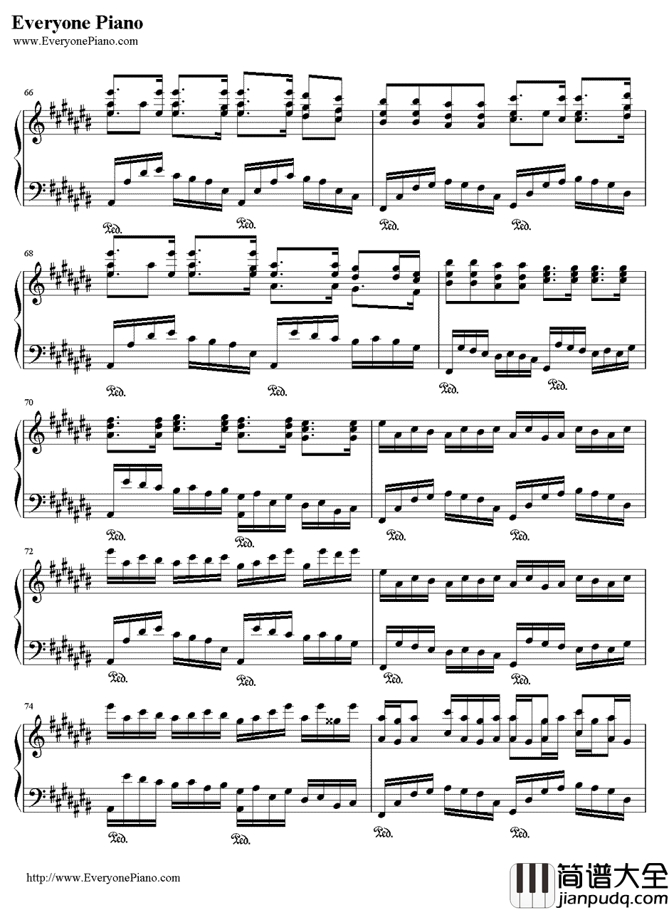 四叶草的幻想钢琴谱_埋葬Y..J