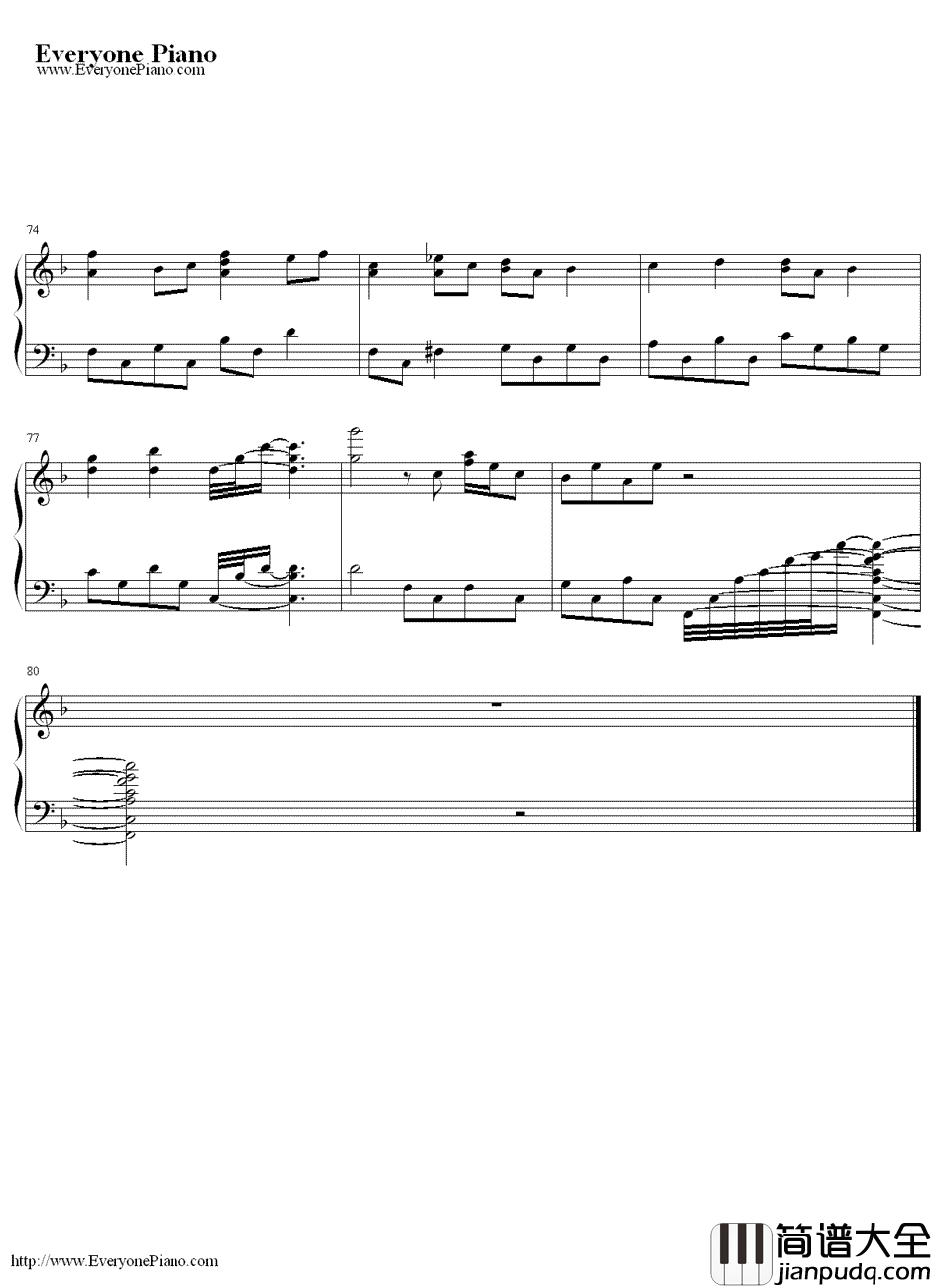 泪光闪闪（涙そうそう）钢琴谱_夏川里美