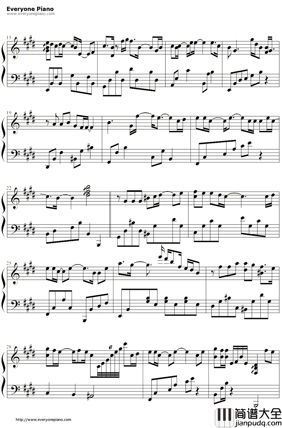 终于等到你钢琴谱_张靓颖_咱们结婚吧主题曲