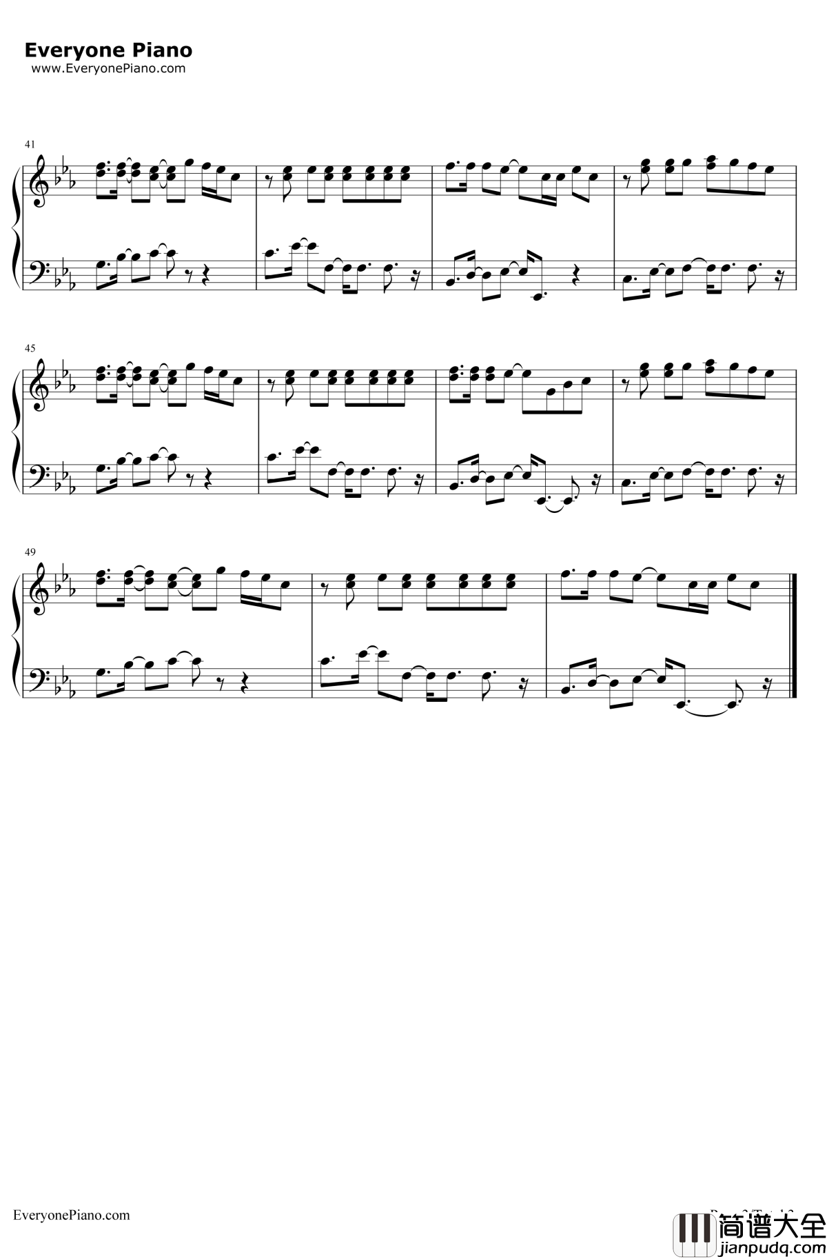 Troublemaker钢琴谱_OllyMursft.FloRida