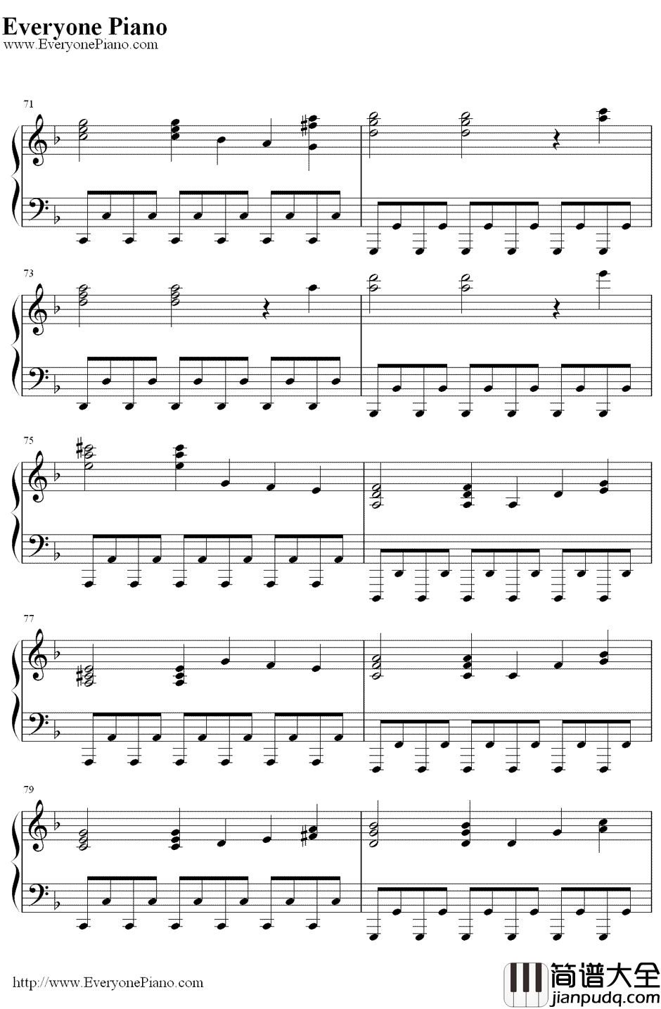 亨德尔的萨拉班德（Handel'sSarabande）钢琴谱_马克西姆MaksimMrvica