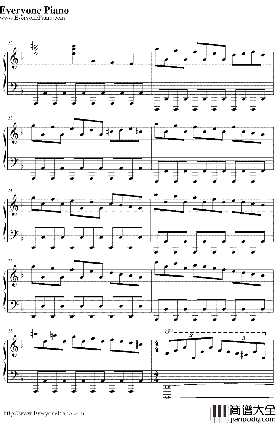 亨德尔的萨拉班德（Handel'sSarabande）钢琴谱_马克西姆MaksimMrvica