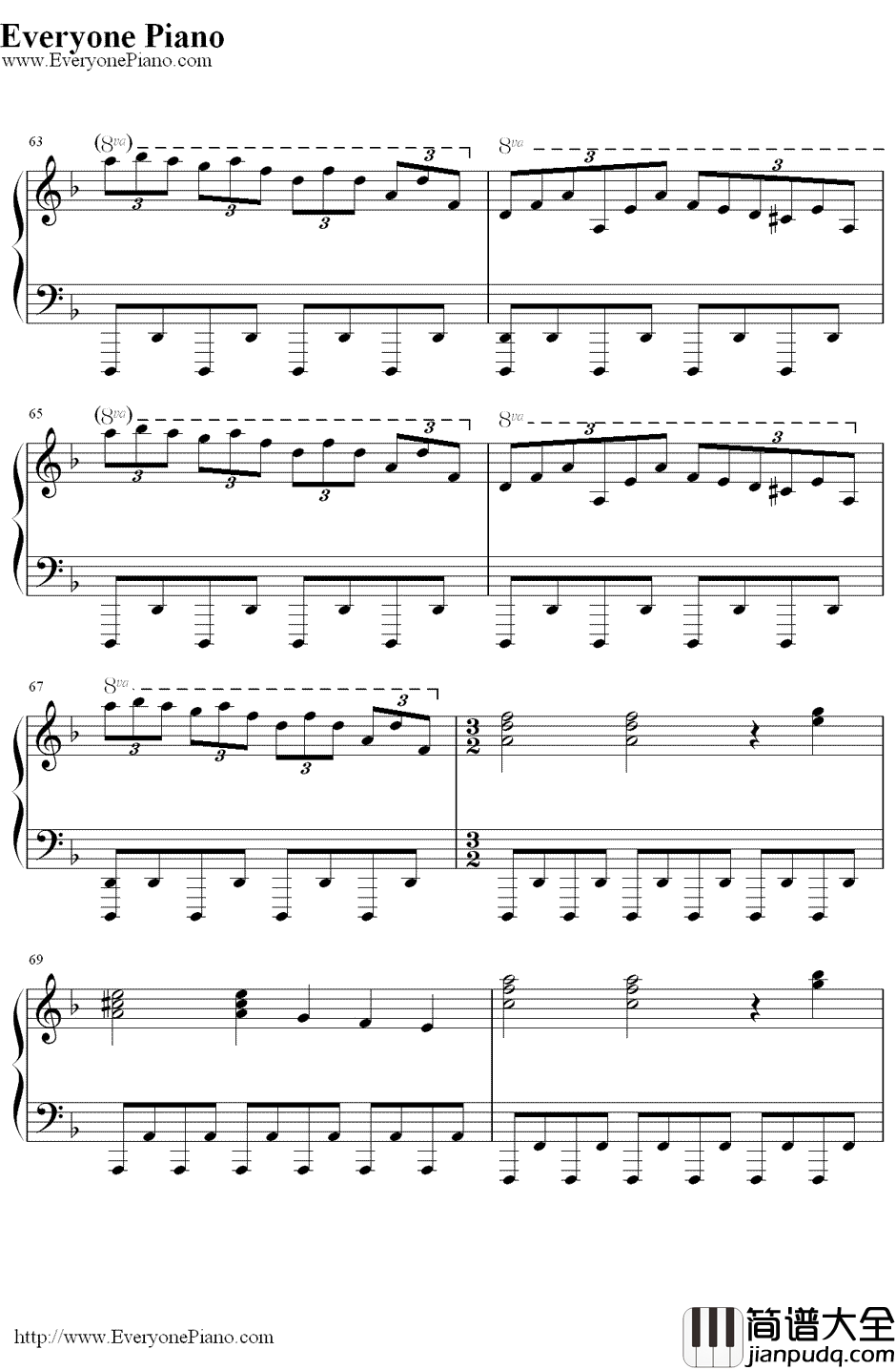 亨德尔的萨拉班德（Handel'sSarabande）钢琴谱_马克西姆MaksimMrvica