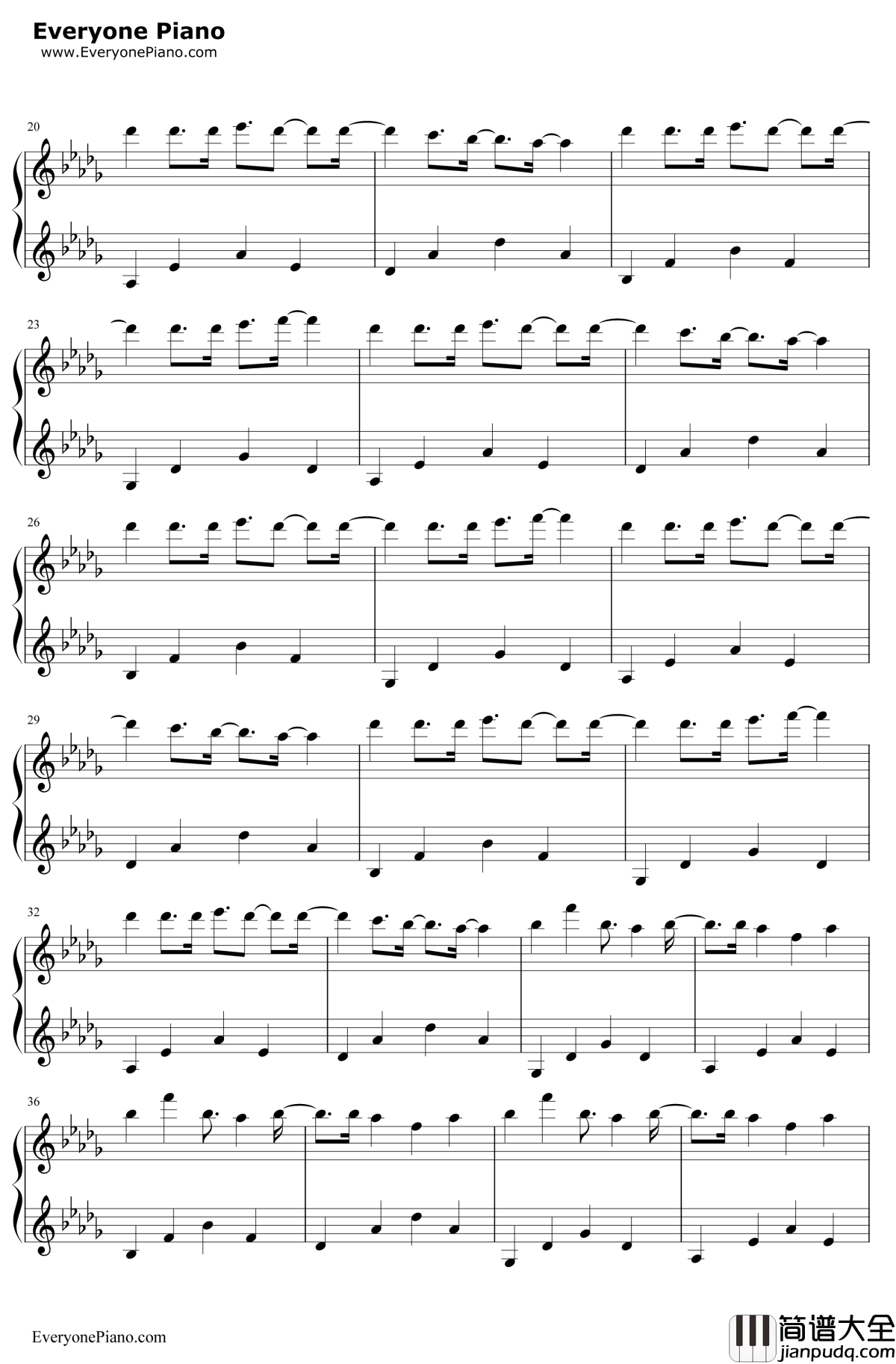 吉原哀歌钢琴谱_亚沙_重音TETO