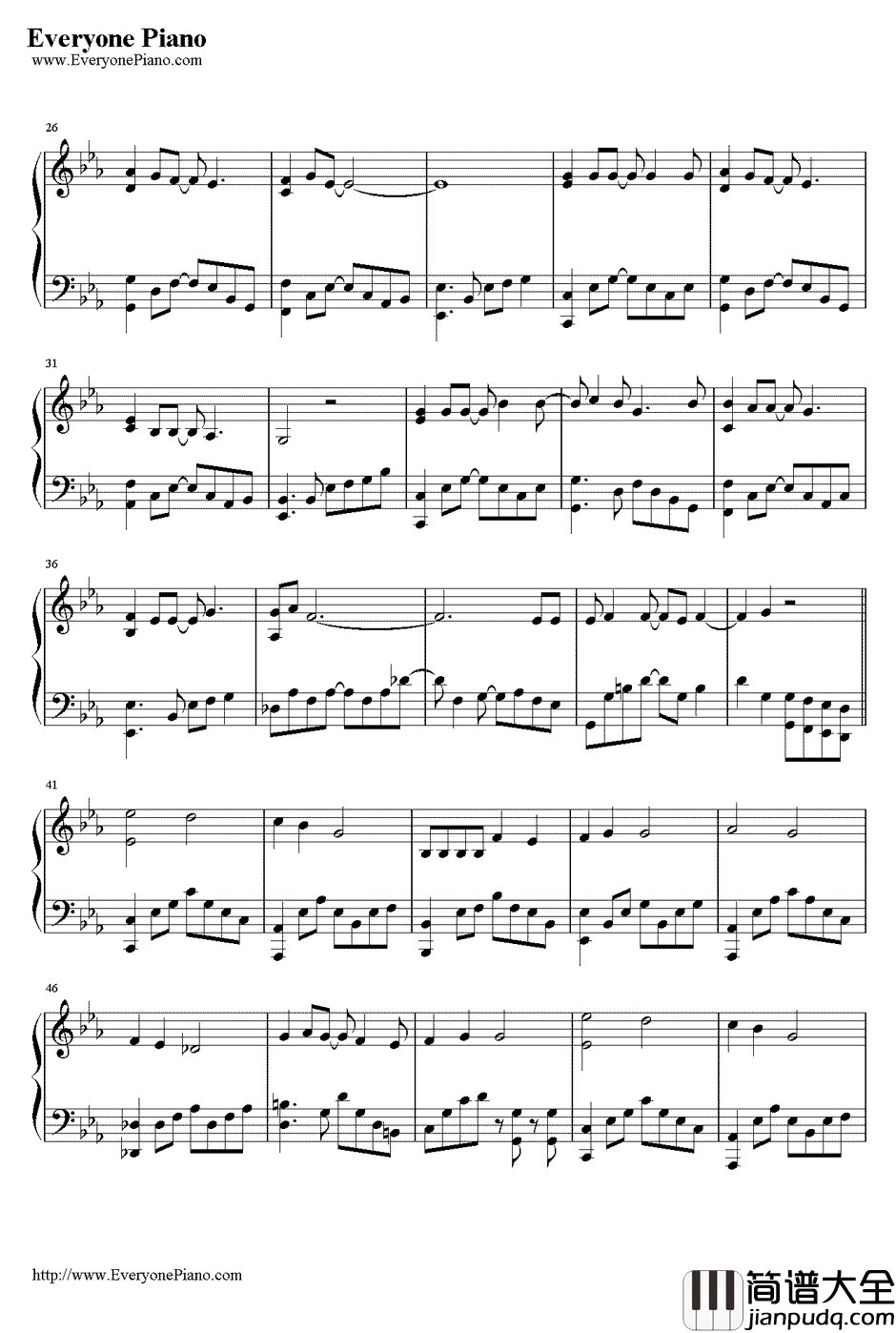 Can_You_Feel_My_World钢琴谱_王力宏