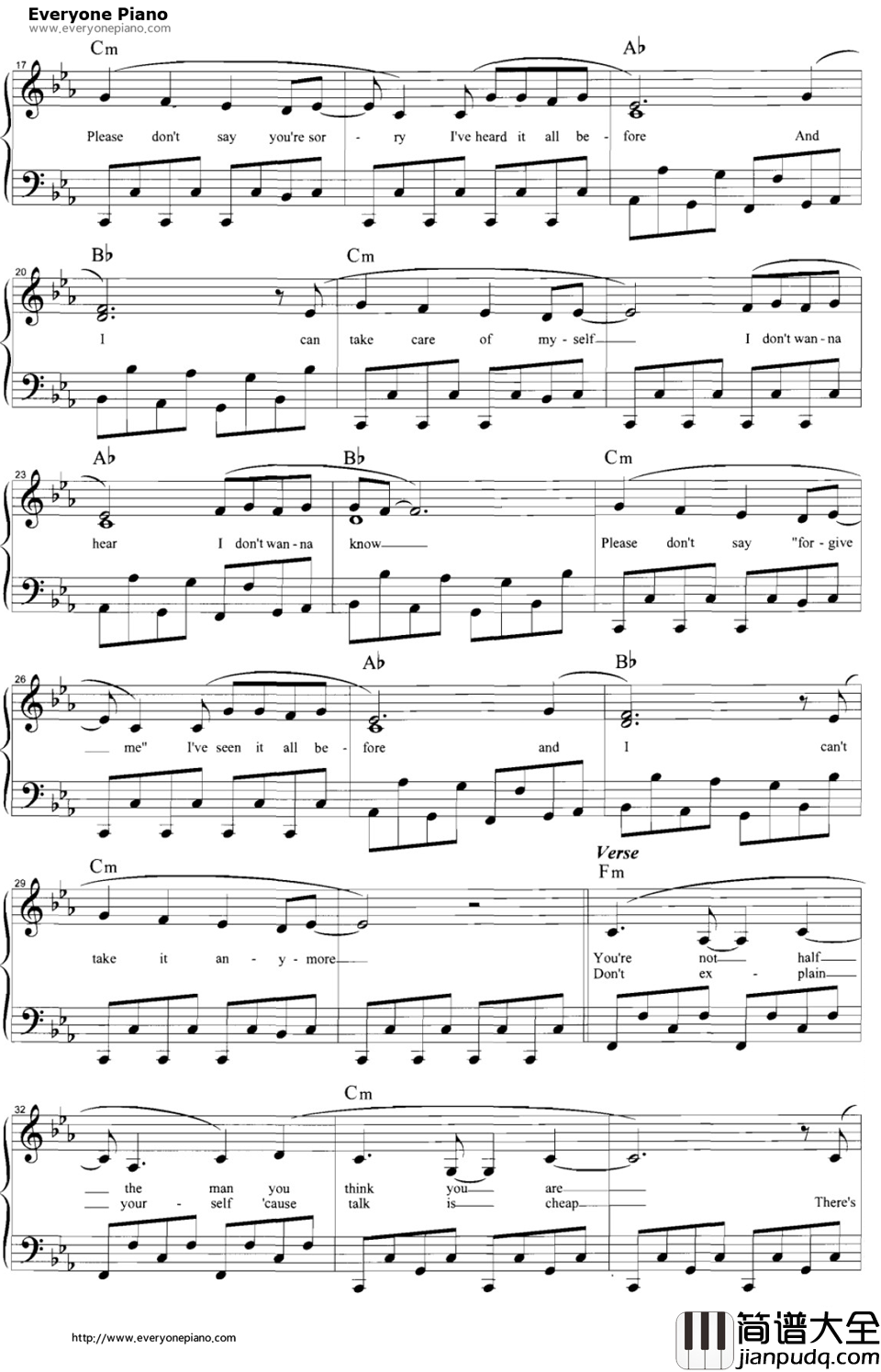 Sorry钢琴谱_麦当娜_Madonna