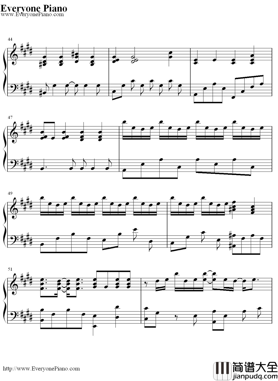 天使たちのメロディー钢琴谱_川岛爱川嶋あい_川嶋あい