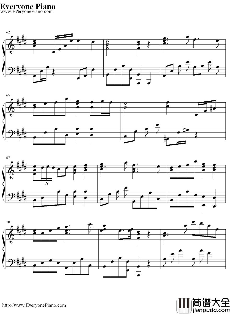 天使たちのメロディー钢琴谱_川岛爱川嶋あい_川嶋あい