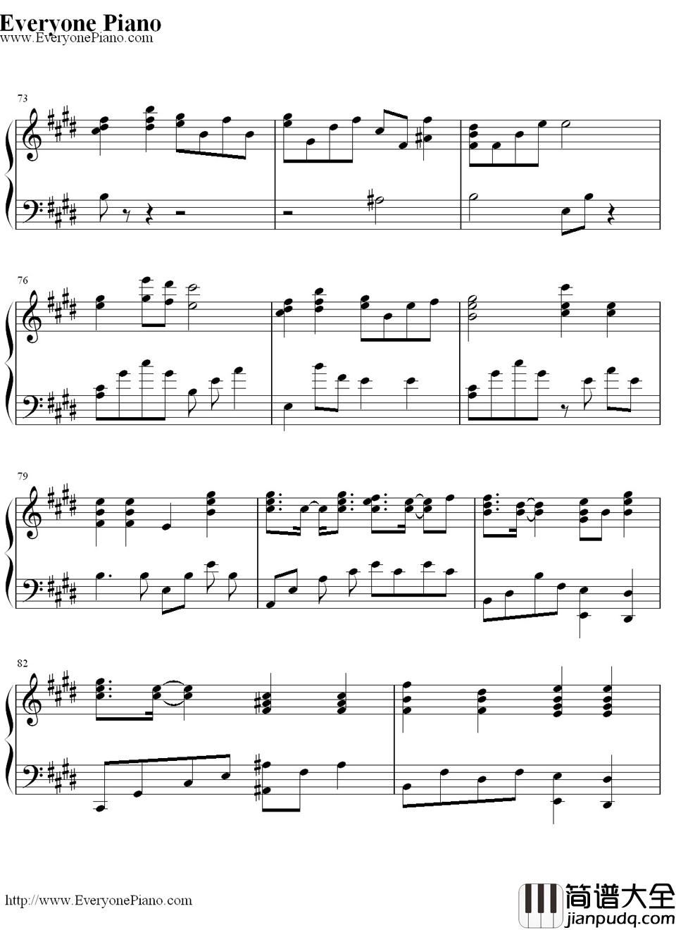 天使たちのメロディー钢琴谱_川岛爱川嶋あい_川嶋あい