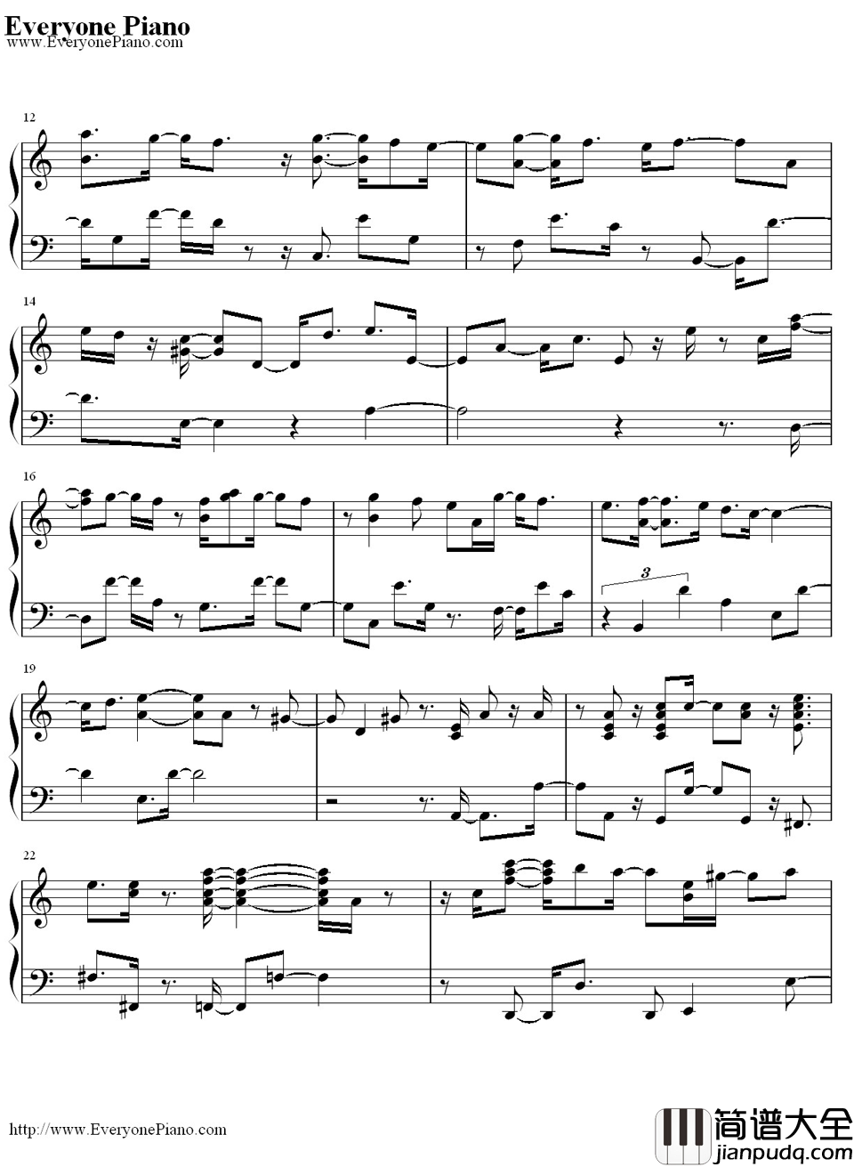 Gloomy_Sunday钢琴谱_BillieHolida