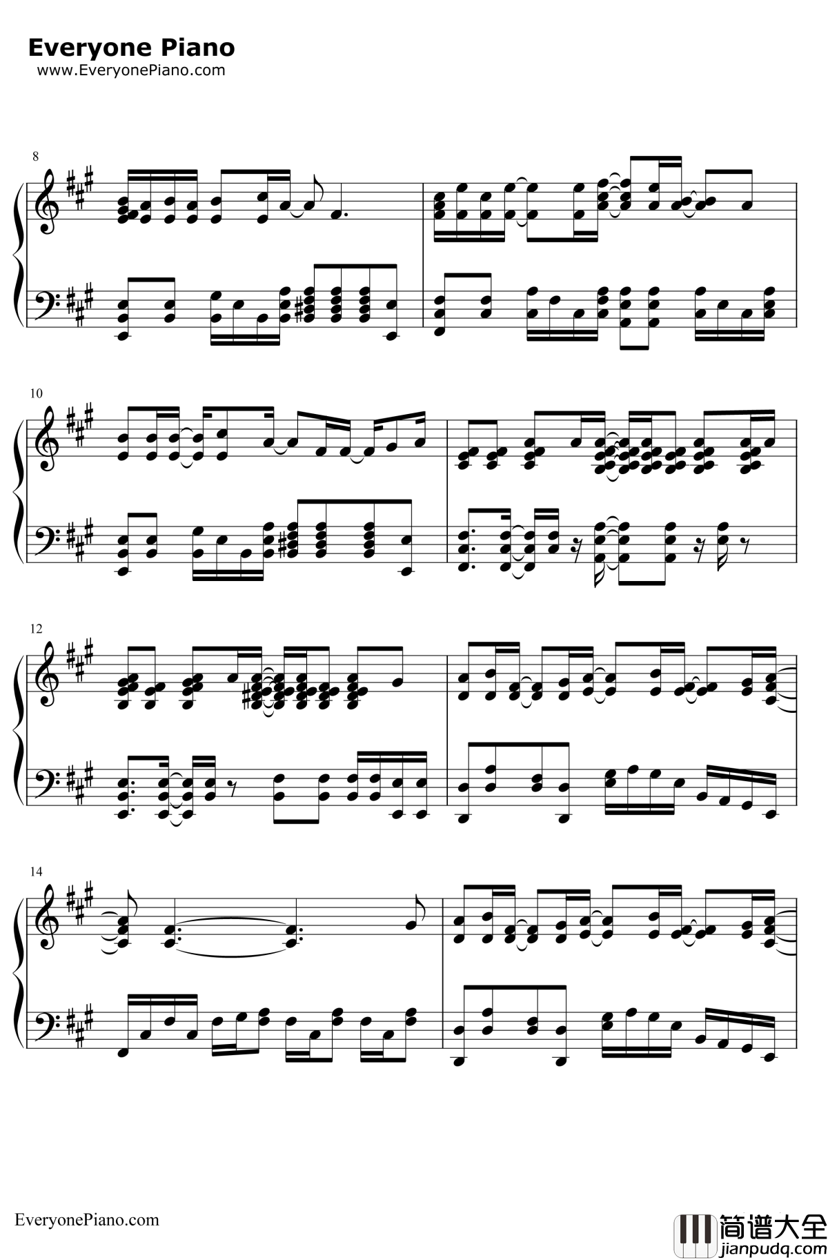 Wonderwall钢琴谱_Oasis