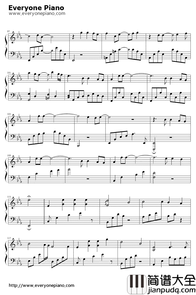 背对背拥抱钢琴谱_林俊杰_背对背拥抱