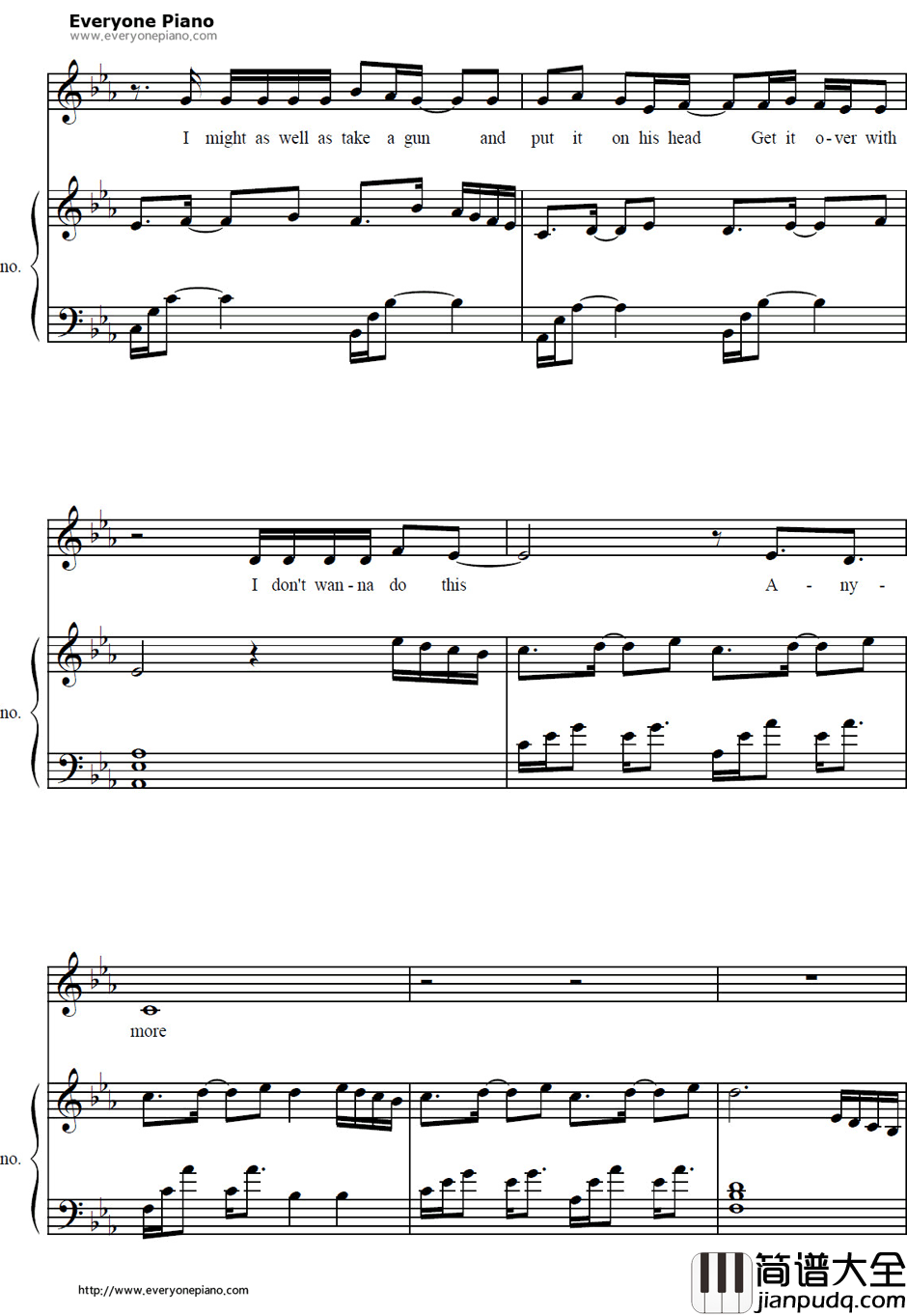 Unfaithful钢琴谱_Rihanna