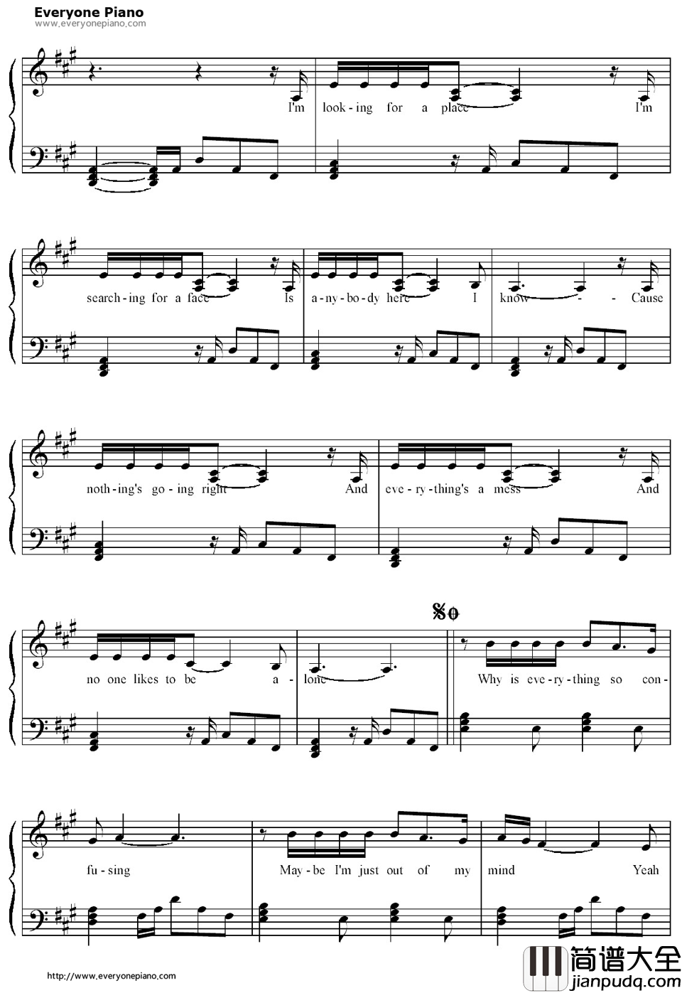 I'm_with_You钢琴谱_AvrilLavigne