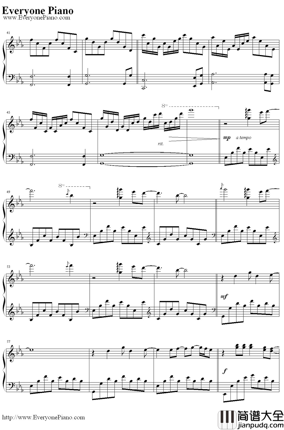 Everytime钢琴谱_布兰妮·斯皮尔斯（BritneySpears）_布兰妮·斯皮尔斯（BritneySpears）