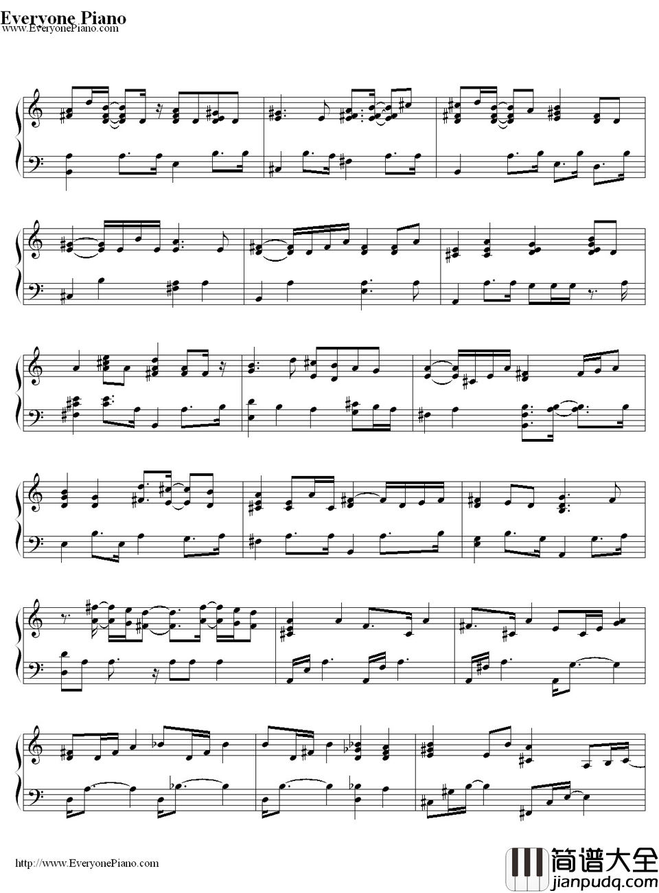 Greatest_Love_of_All钢琴谱_WhitneyHouston