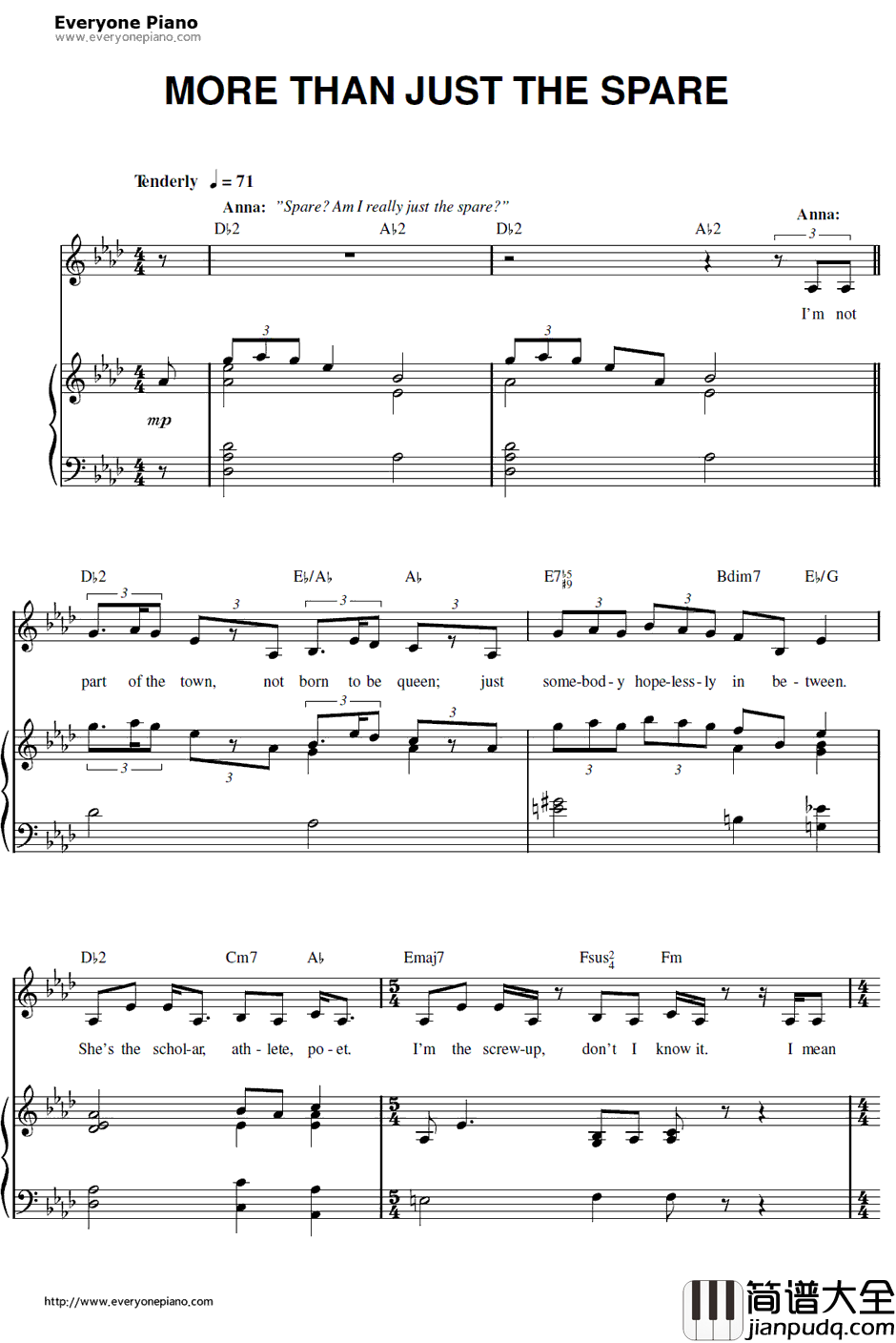 More_Than_Justthe_Spare钢琴谱_KristenAnderson_Lopez&RobertLopez_冰雪奇缘插曲