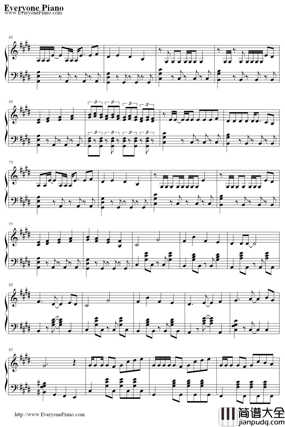 左右钢琴谱_初音未来_みぎひだり