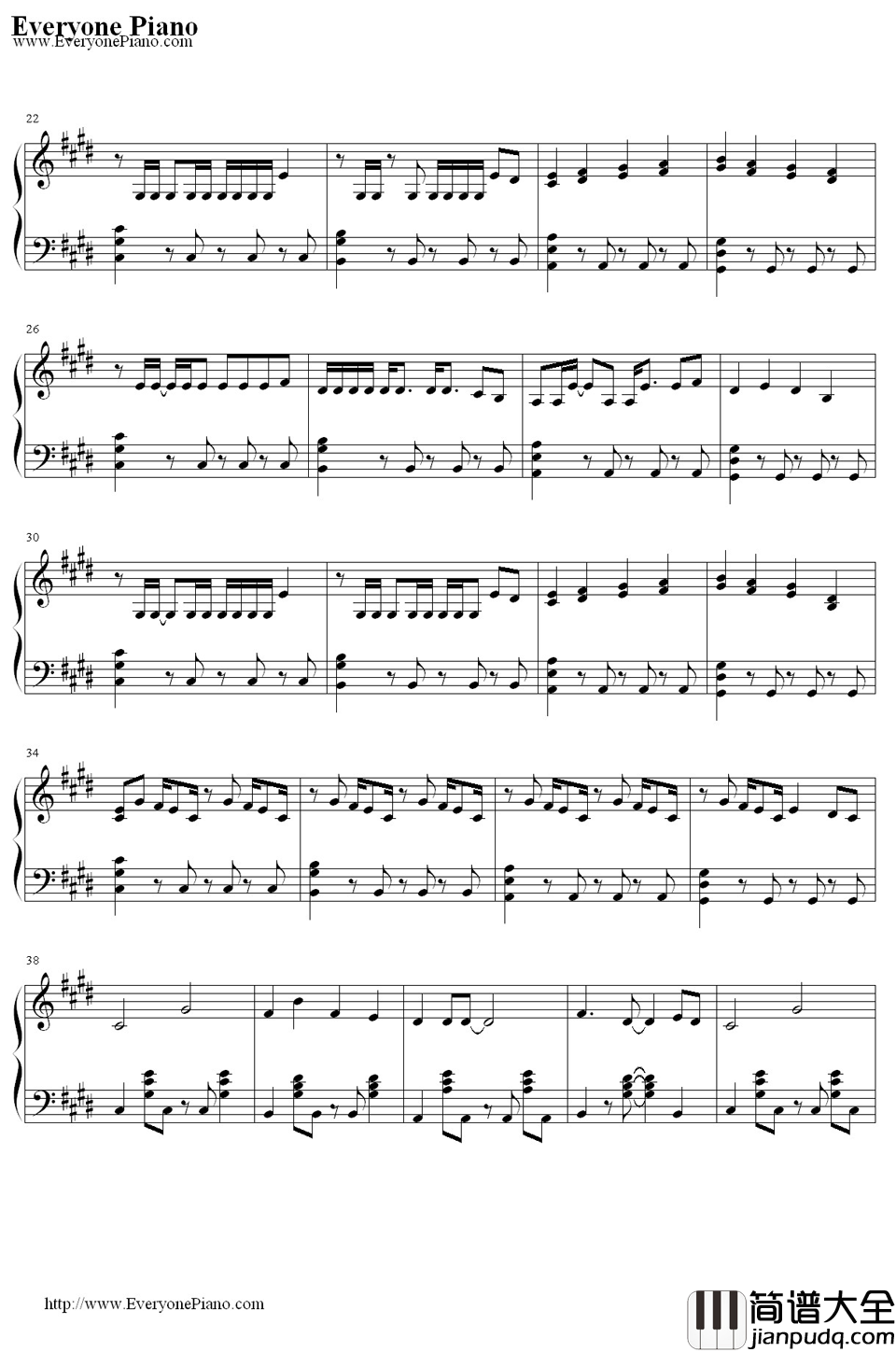 左右钢琴谱_初音未来_みぎひだり