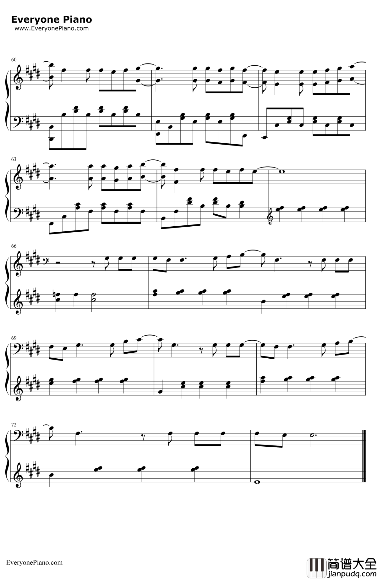 泡沫钢琴谱_邓紫棋