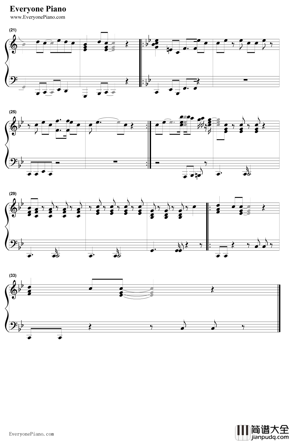 Lean_on_Me钢琴谱_BillWithers