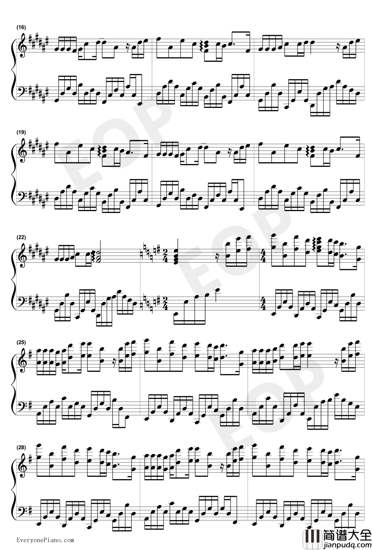 逍遥钢琴谱_霍建华_新笑傲江湖主题曲独奏版