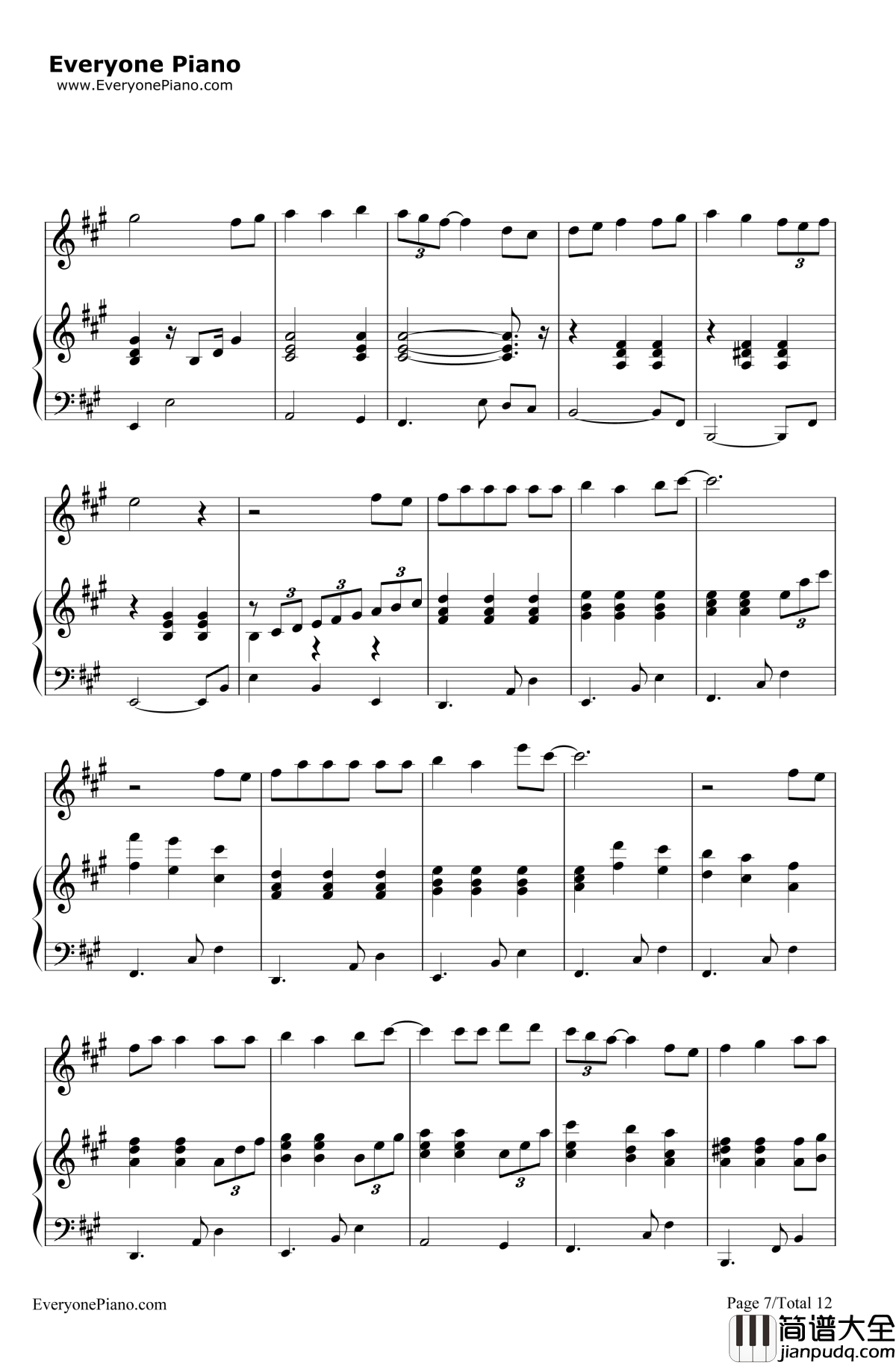 トイレの神様钢琴谱_植村花菜