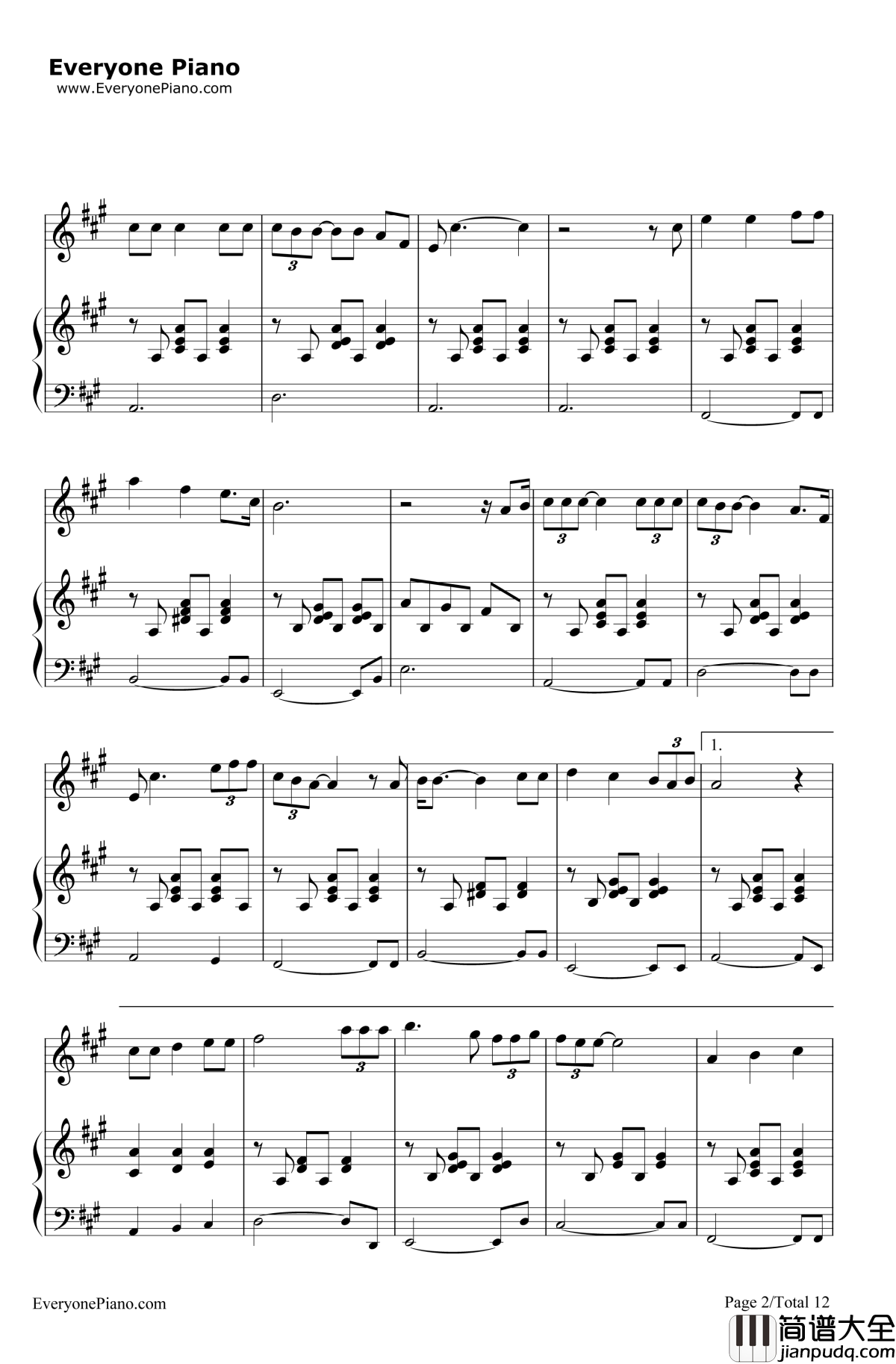 トイレの神様钢琴谱_植村花菜