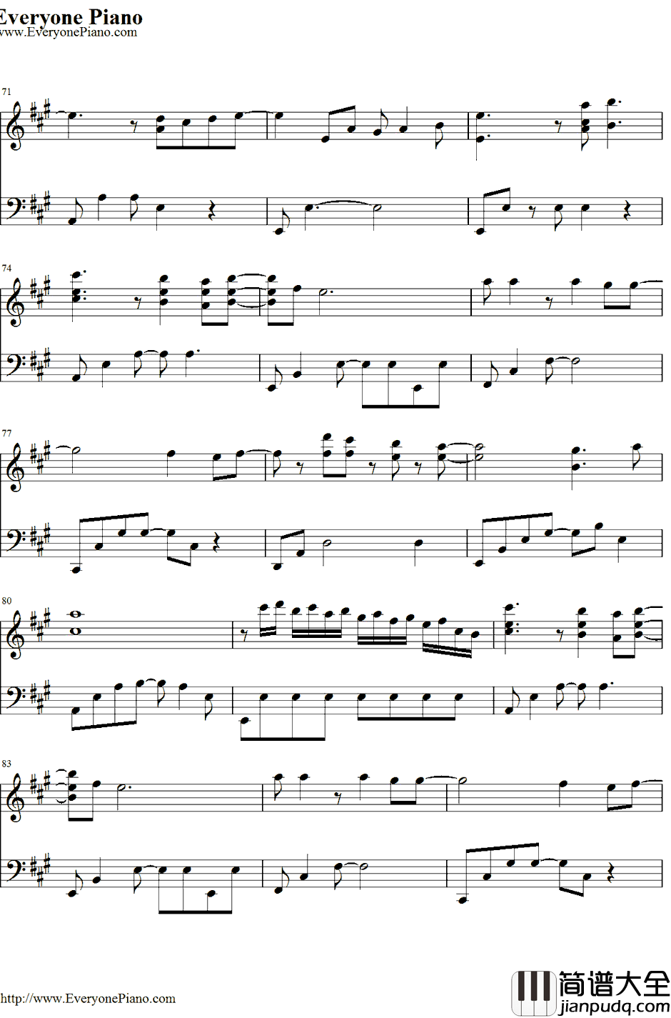 To_Love_You_More钢琴谱_CelineDion_恋人よ〔恋人啊！〕主题曲