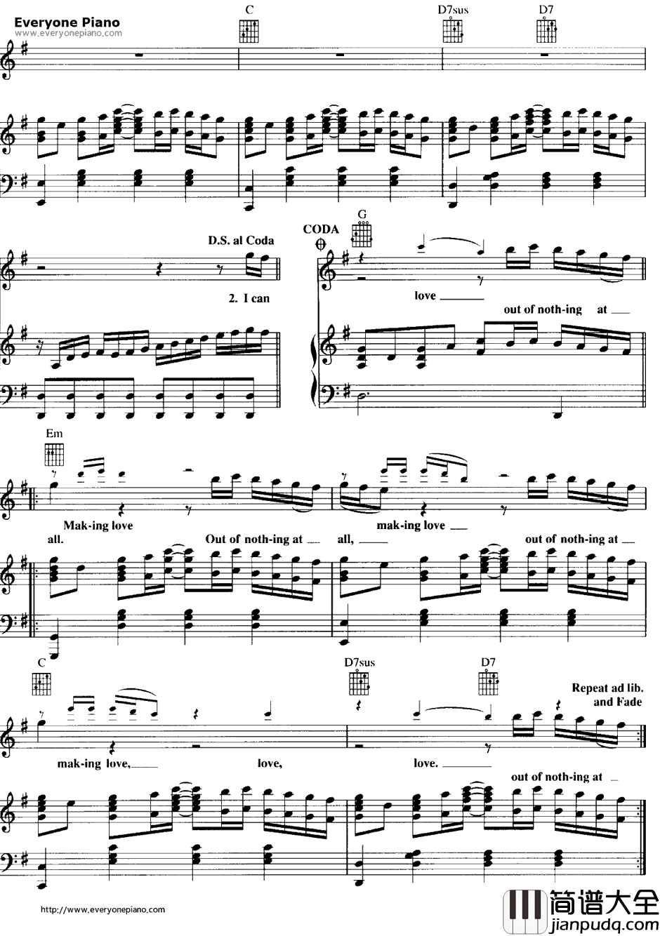 Making_Love_Out_Of_Nothing_At_All钢琴谱_AirSupply