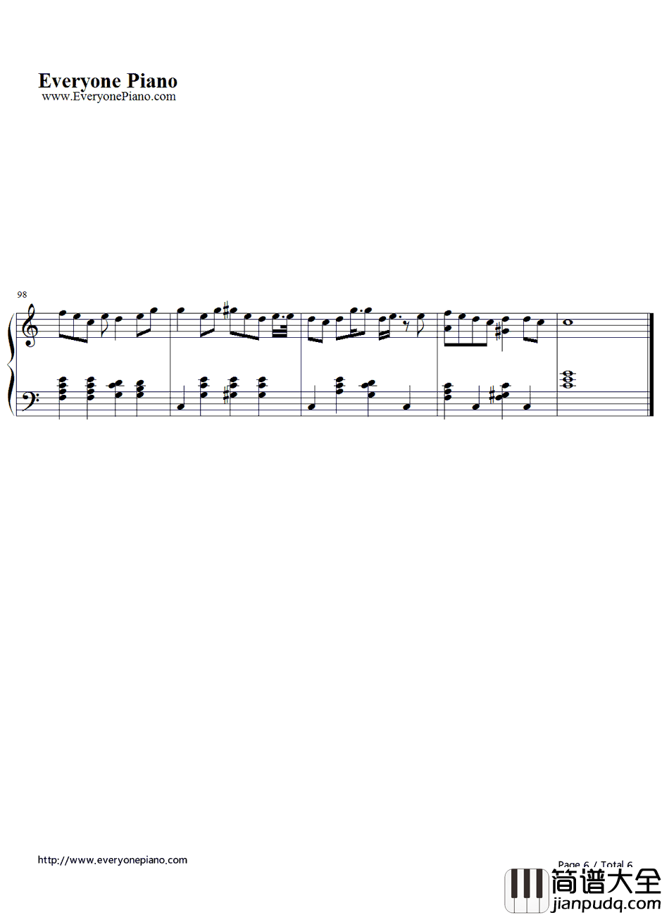 キセキ钢琴谱_GREEEEN_奇迹