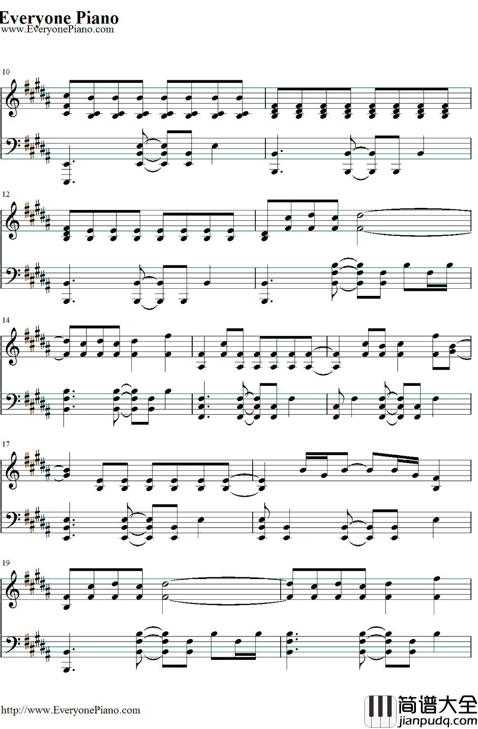 Yellow钢琴谱_Coldplay