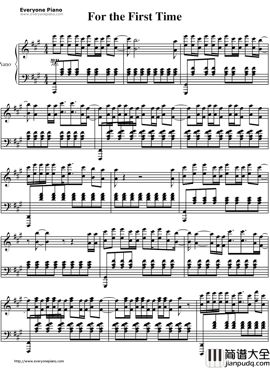 For_the_First_Time钢琴谱_TheScript_