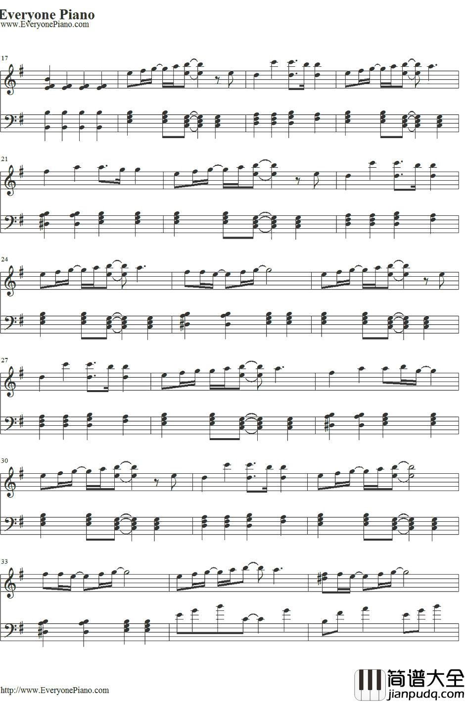 深い森钢琴谱_DoAsInfinity_幽深的森林_犬夜叉片尾曲